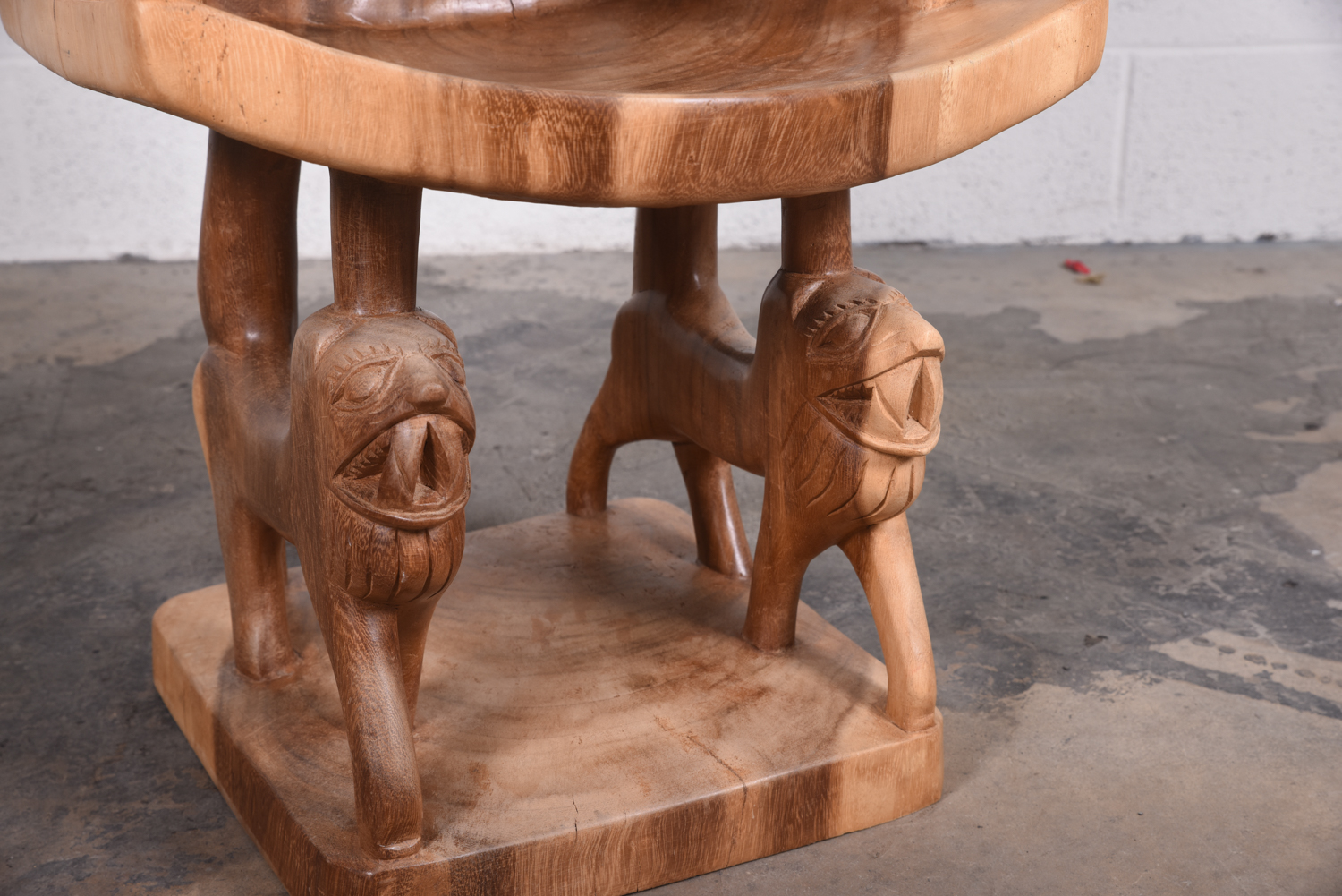 Exotic Wood Lion Chair