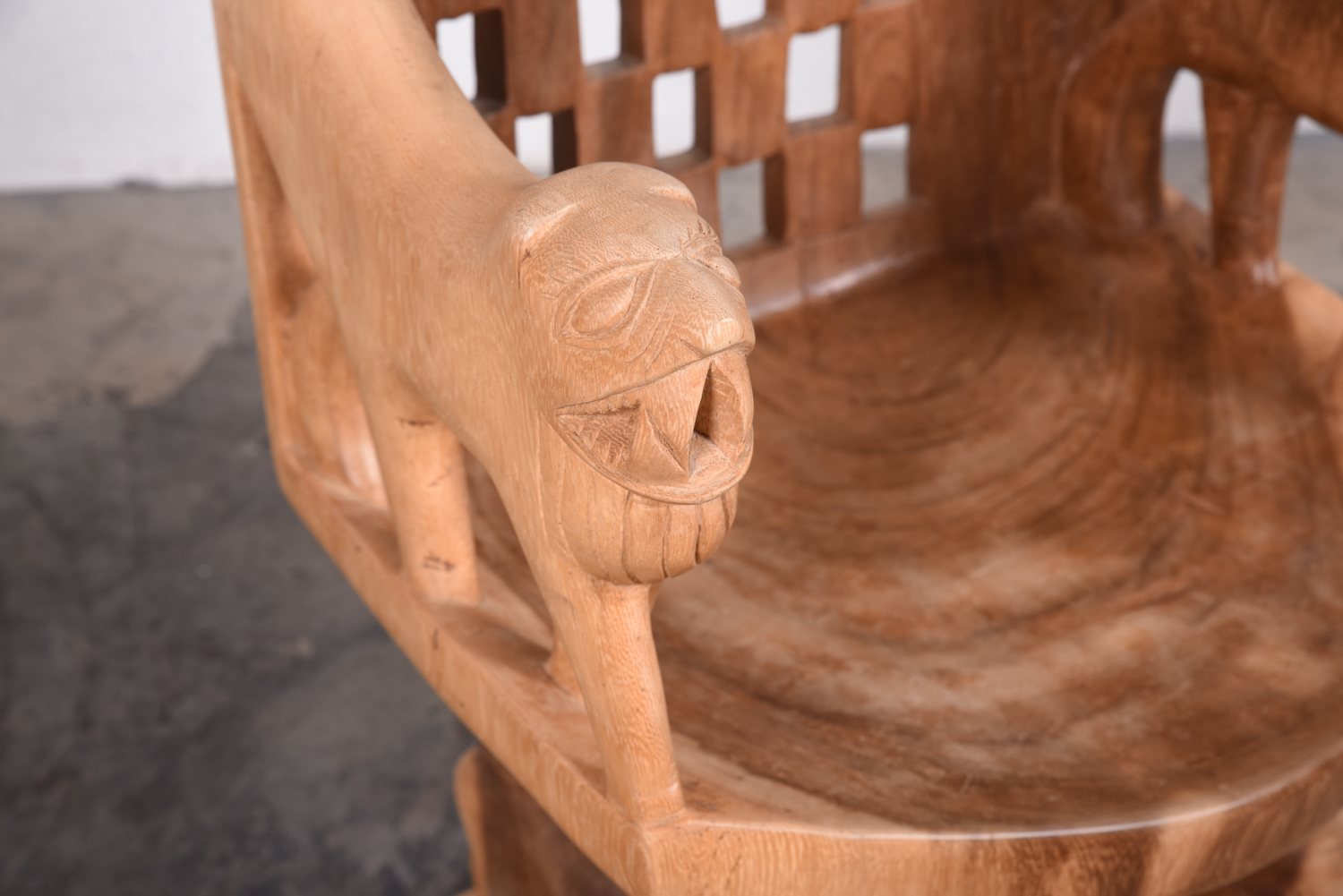 Exotic Wood Lion Chair