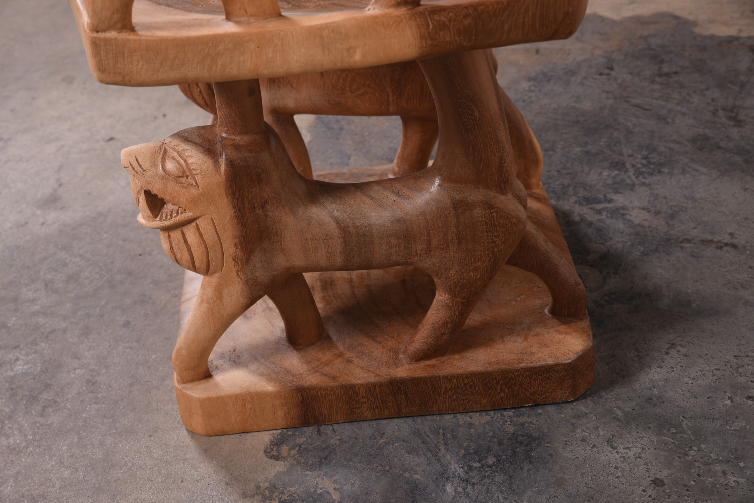Exotic Wood Lion Chair