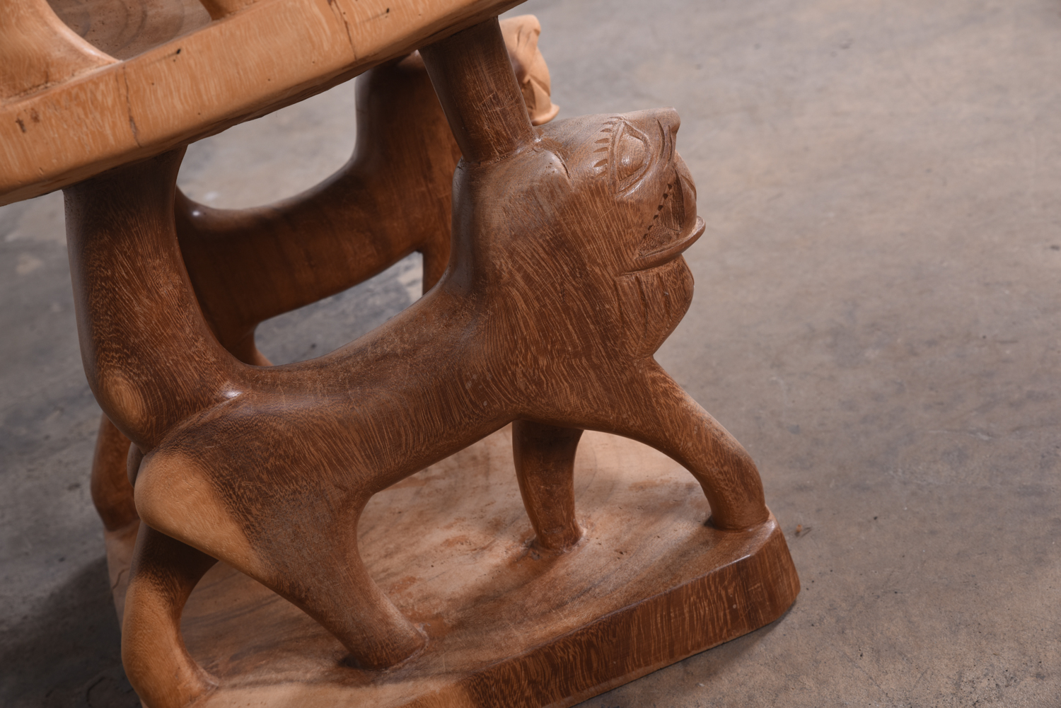 Exotic Wood Lion Chair