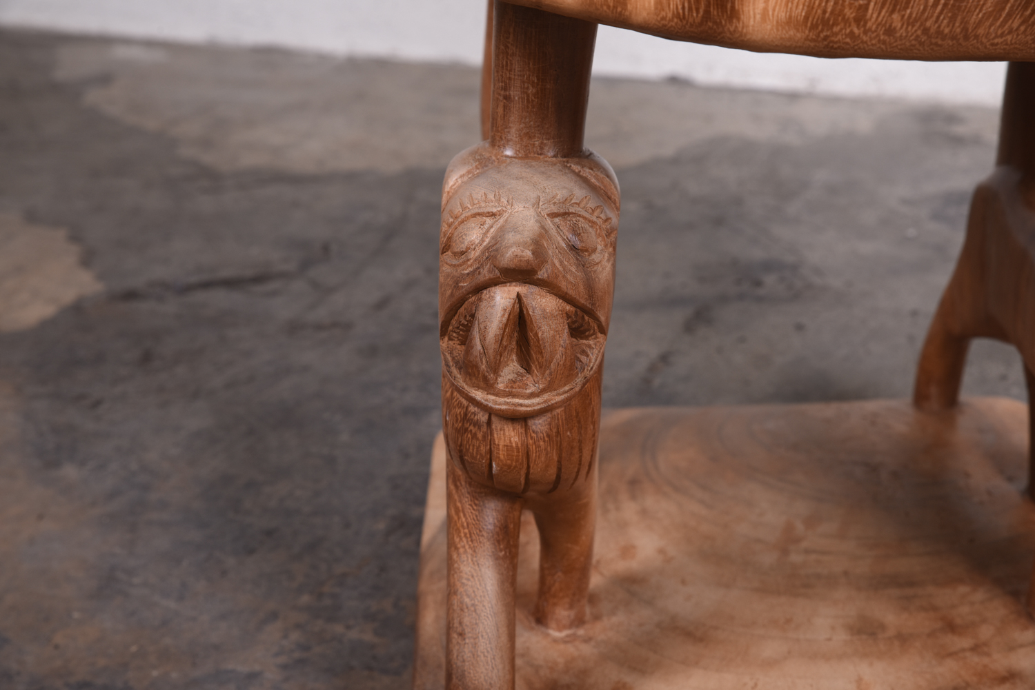 Exotic Wood Lion Chair