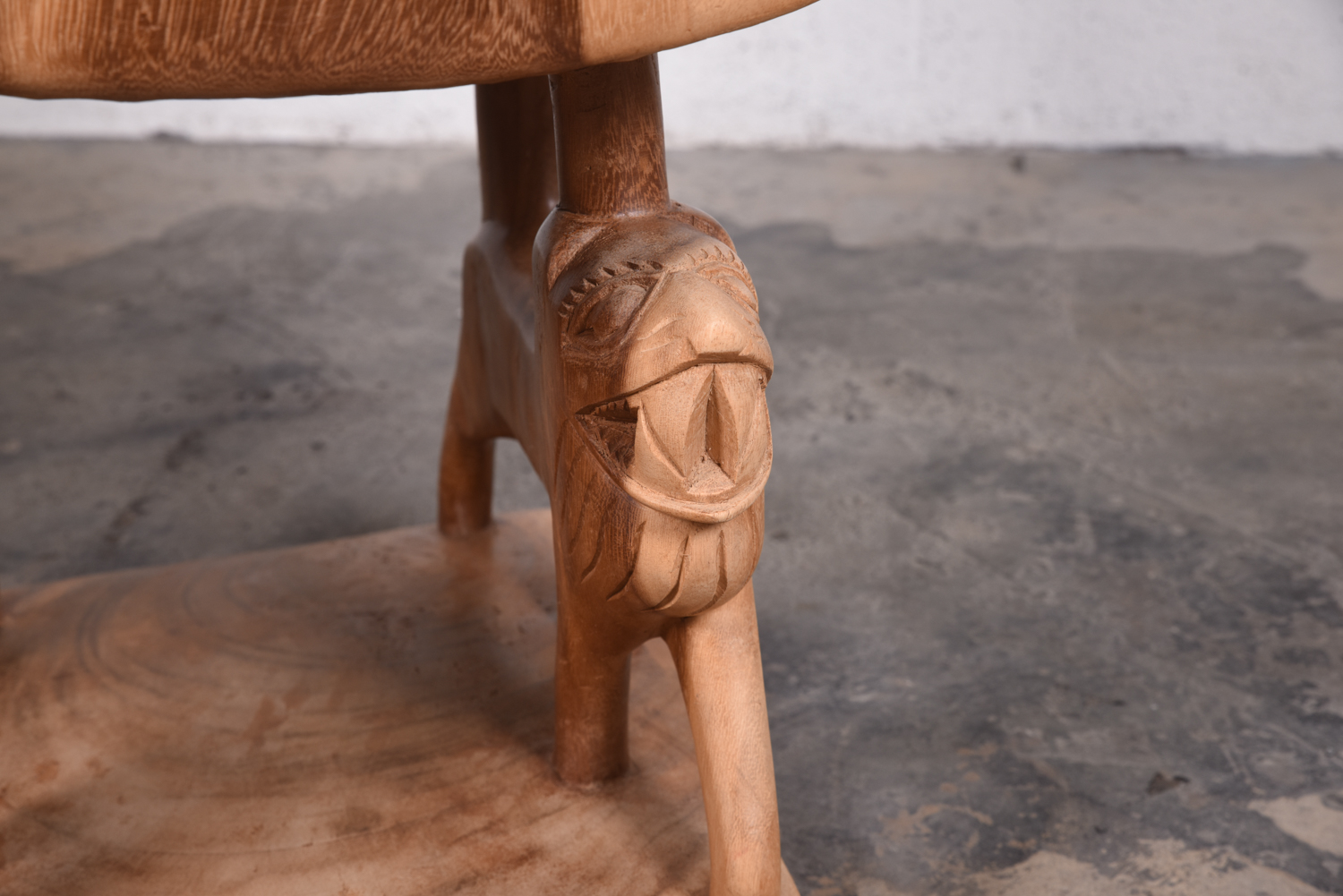 Exotic Wood Lion Chair