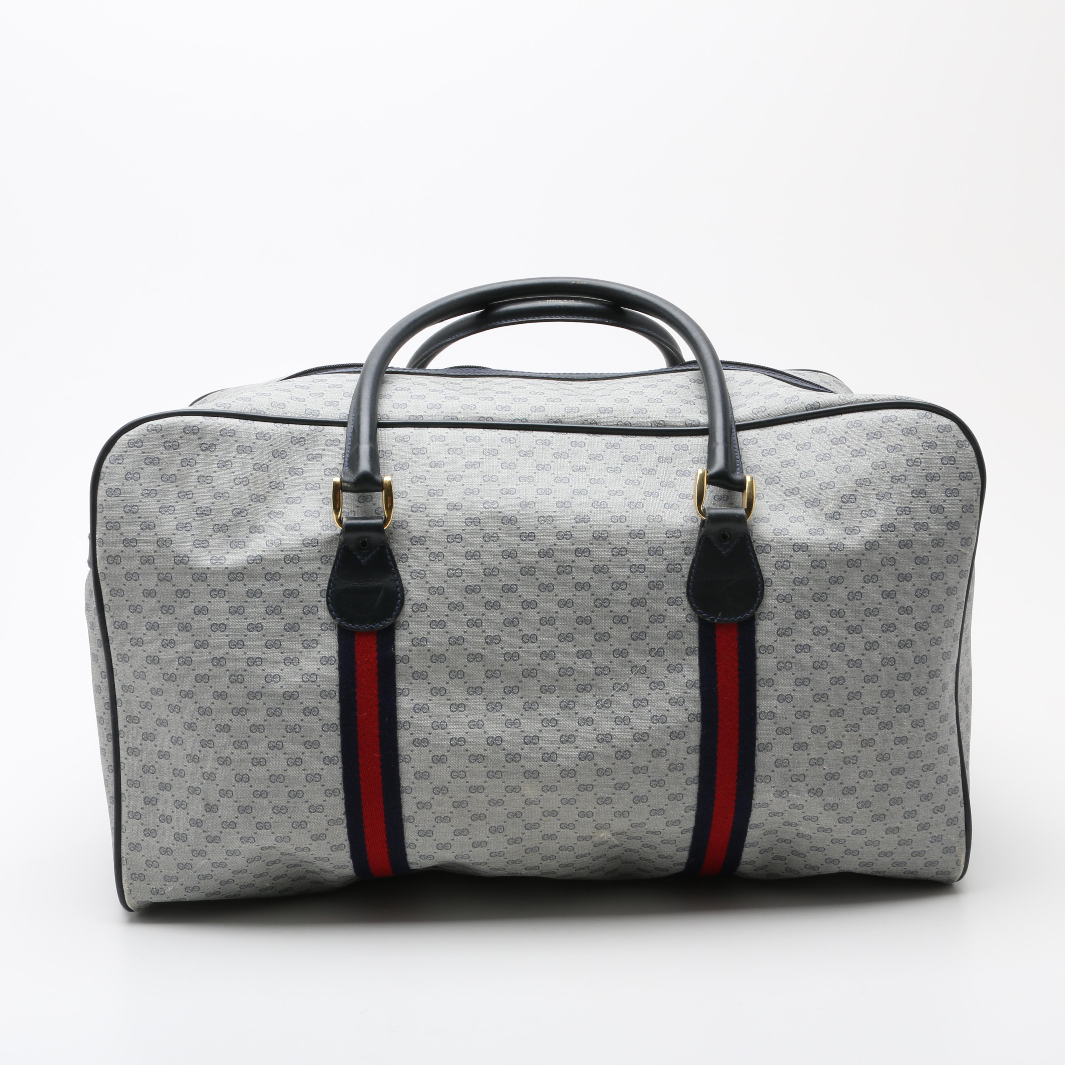 1980s Vintage Gucci Signature Duffle Bag