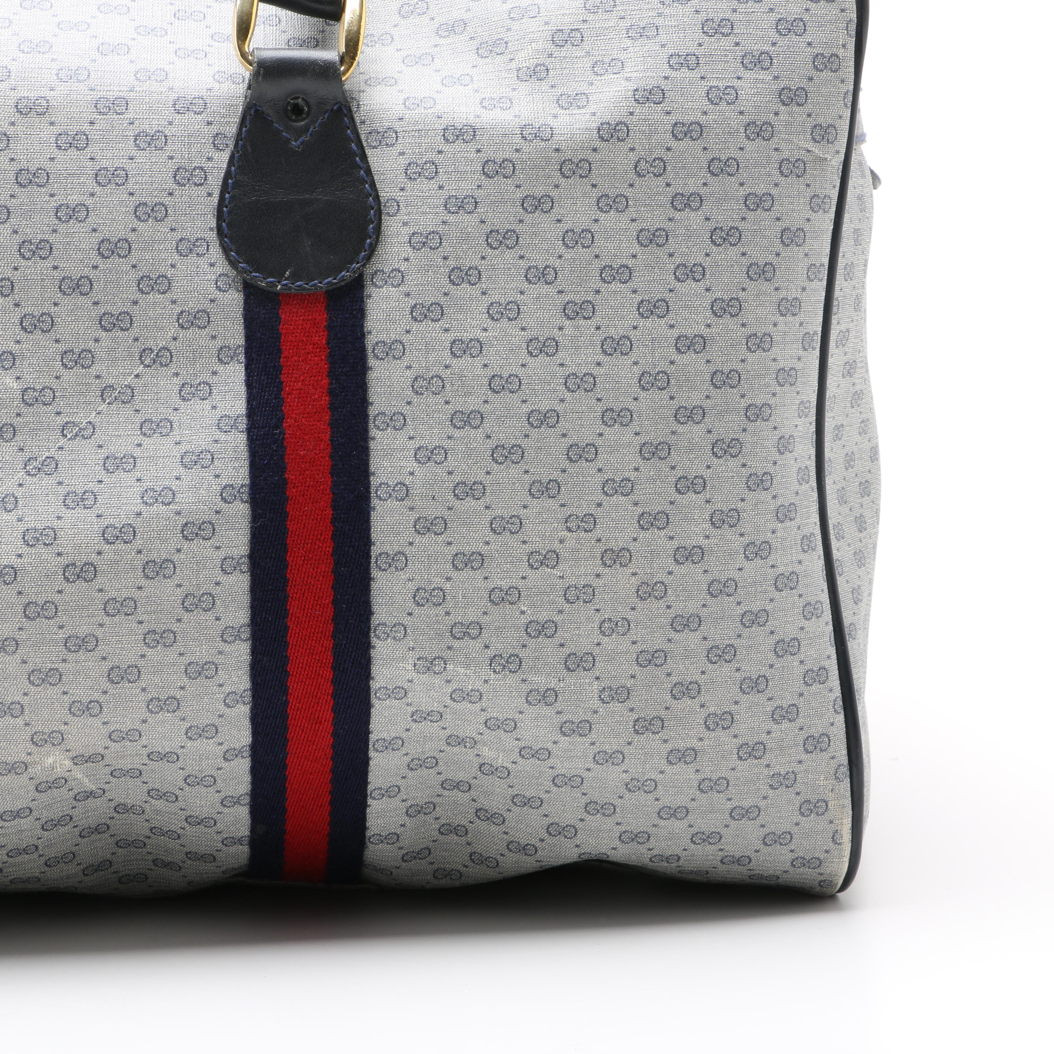 1980s Vintage Gucci Signature Duffle Bag