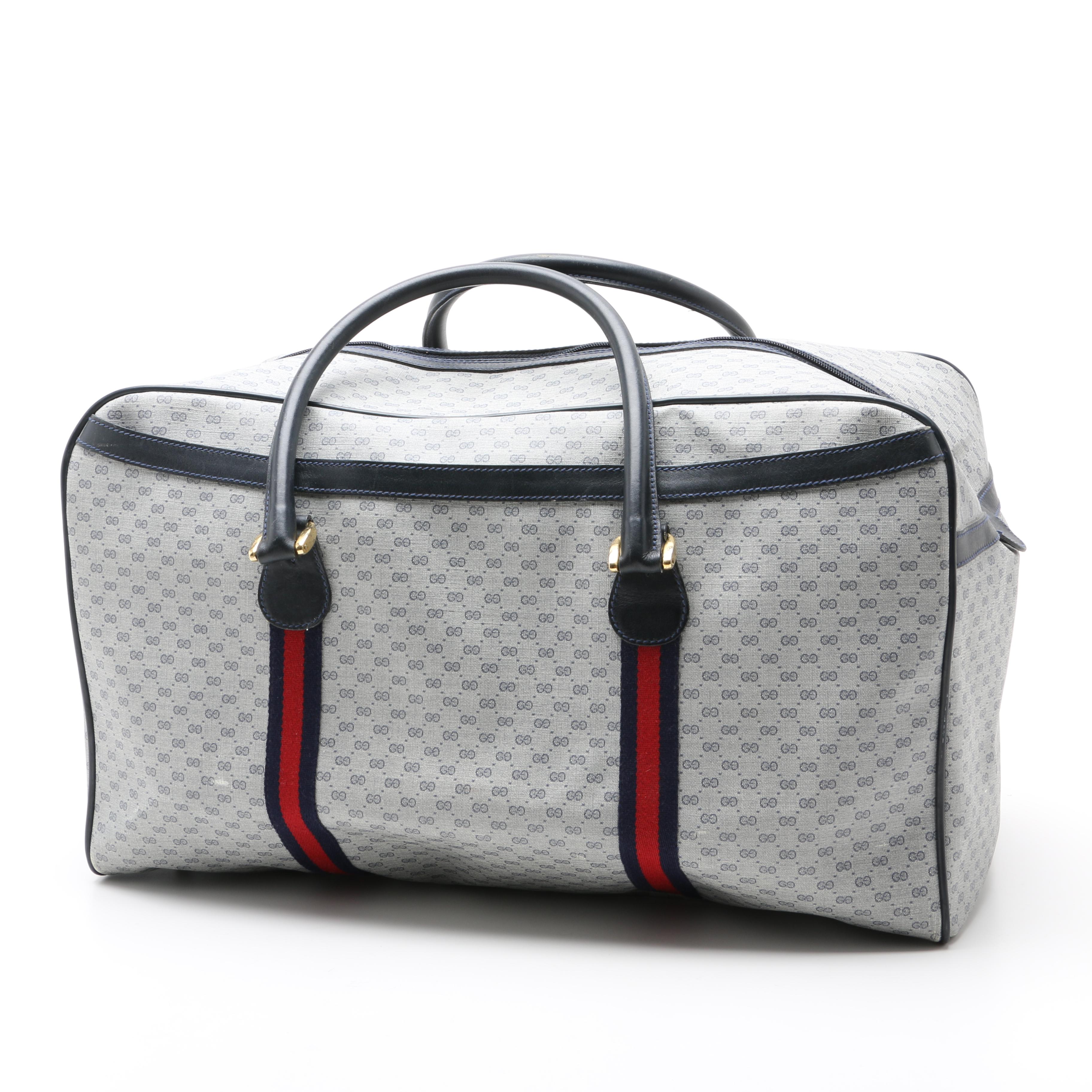 1980s Vintage Gucci Signature Duffle Bag