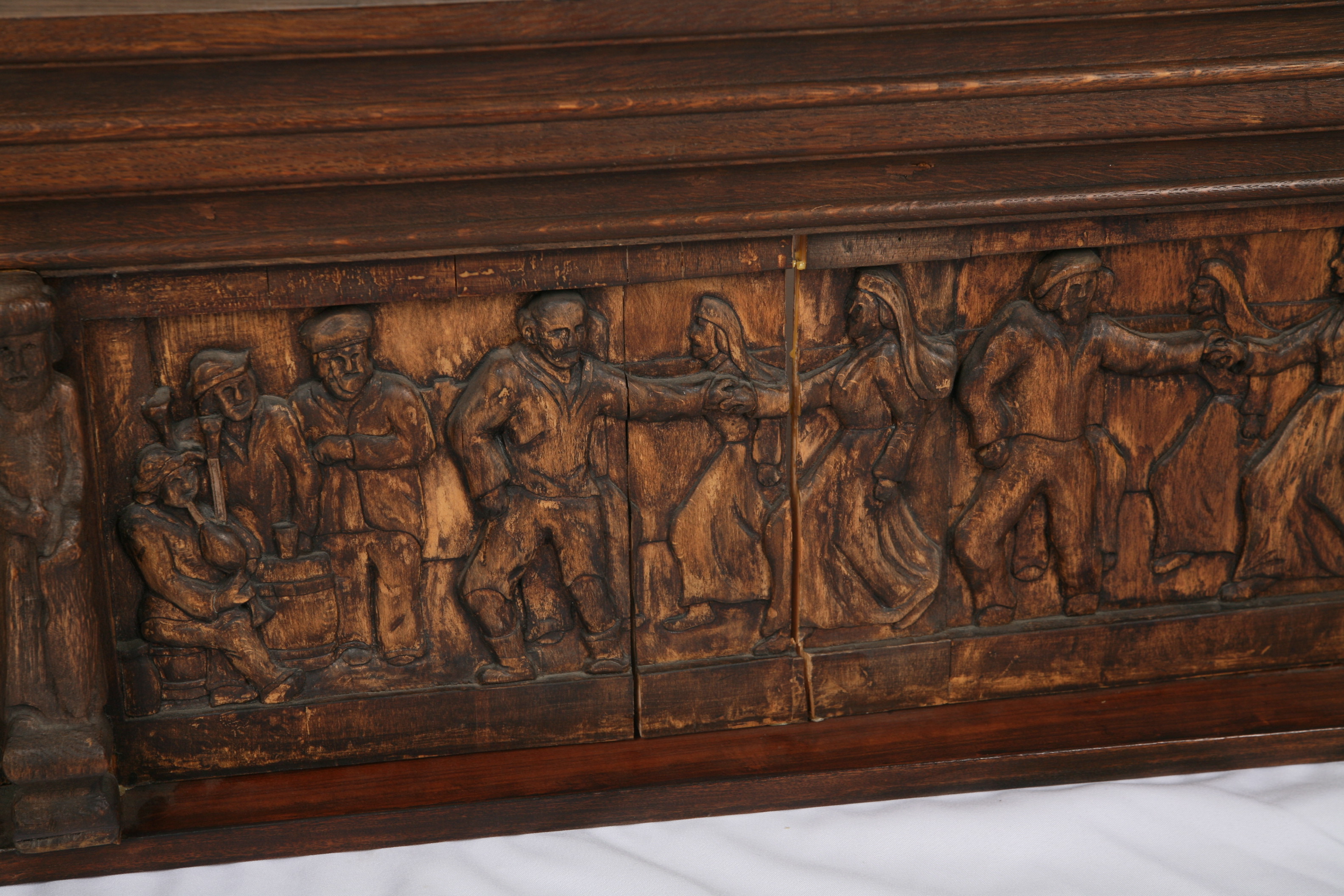 Carved Figurative Architectural Panel