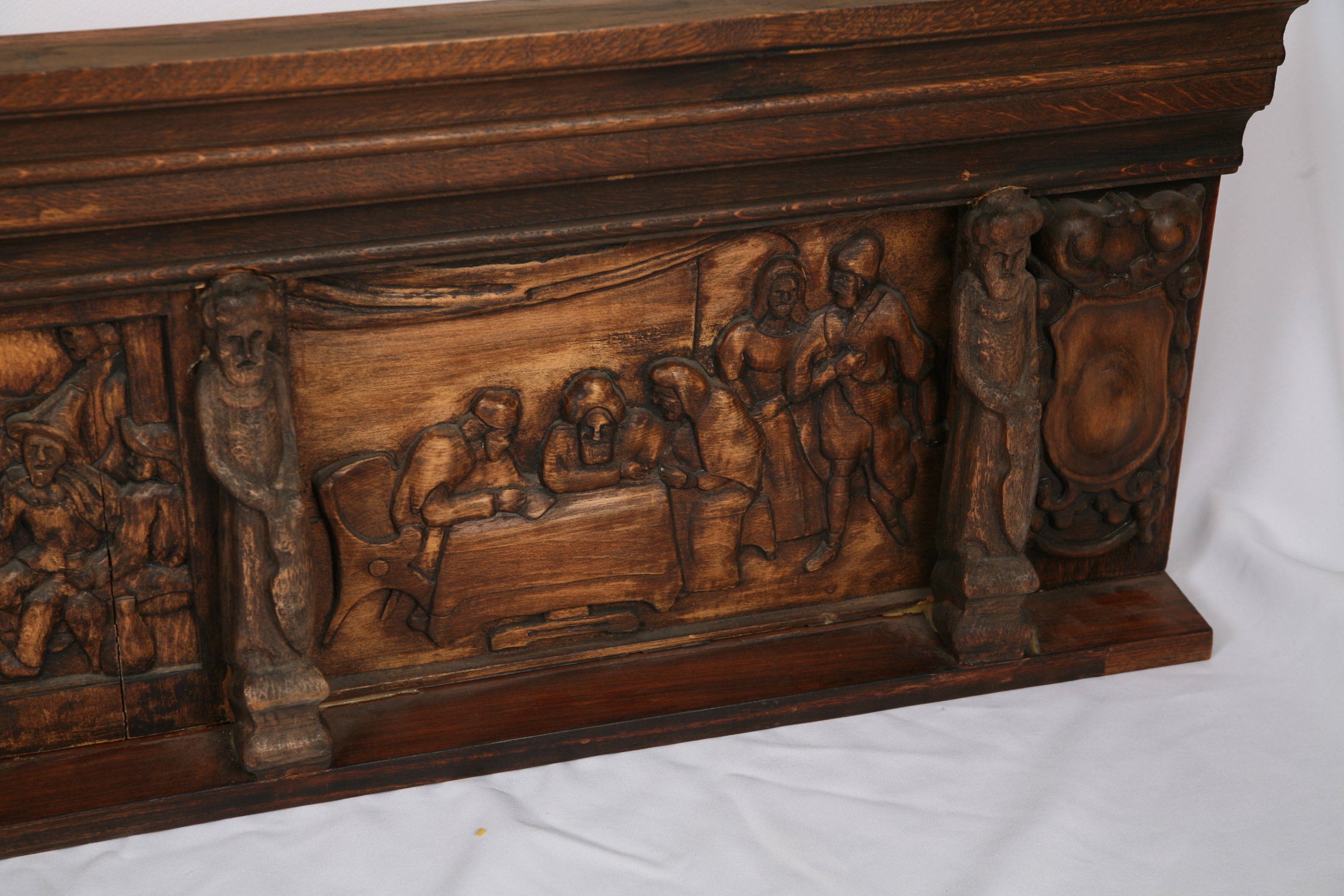 Carved Figurative Architectural Panel