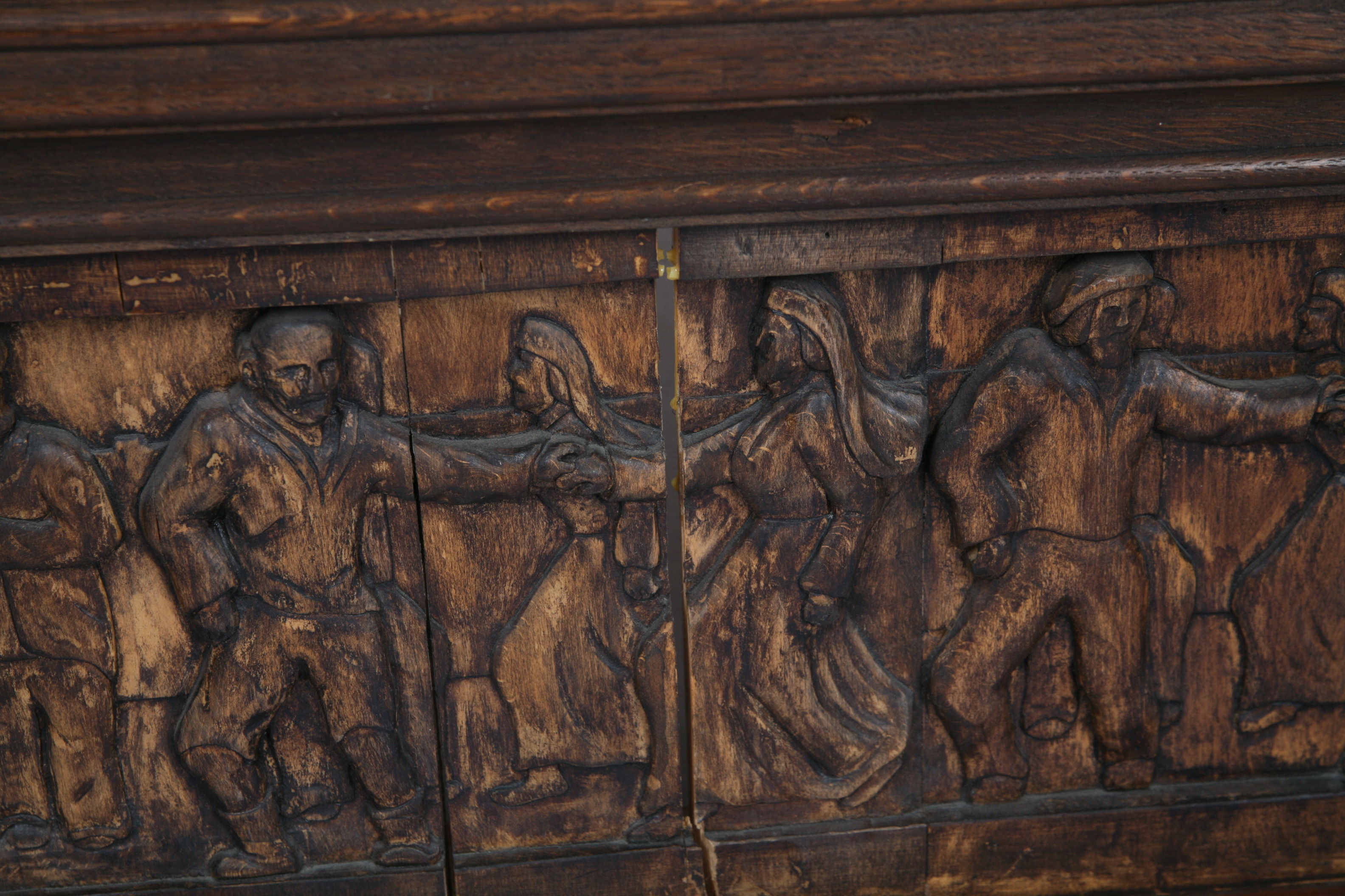 Carved Figurative Architectural Panel