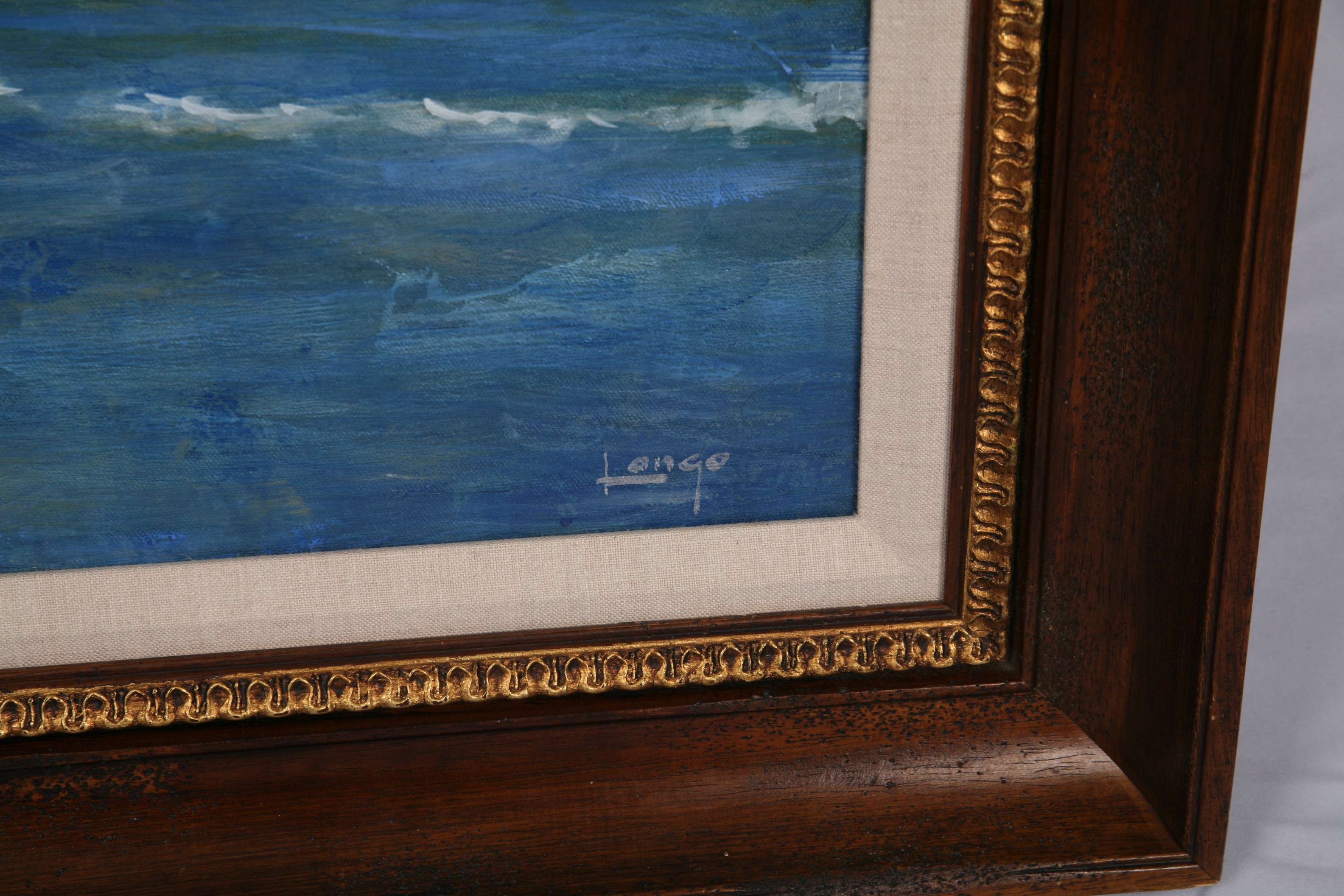 Michael Longo Oil Painting on Canvas of Sailing Yachts