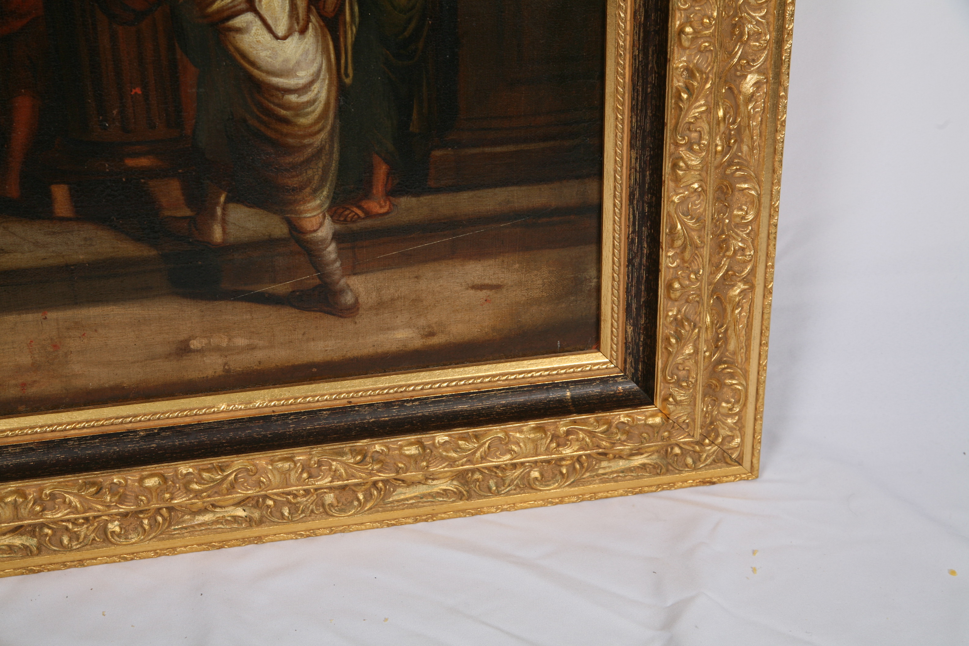 Early 19th Century Oil Painting of Christ Healing the Sick