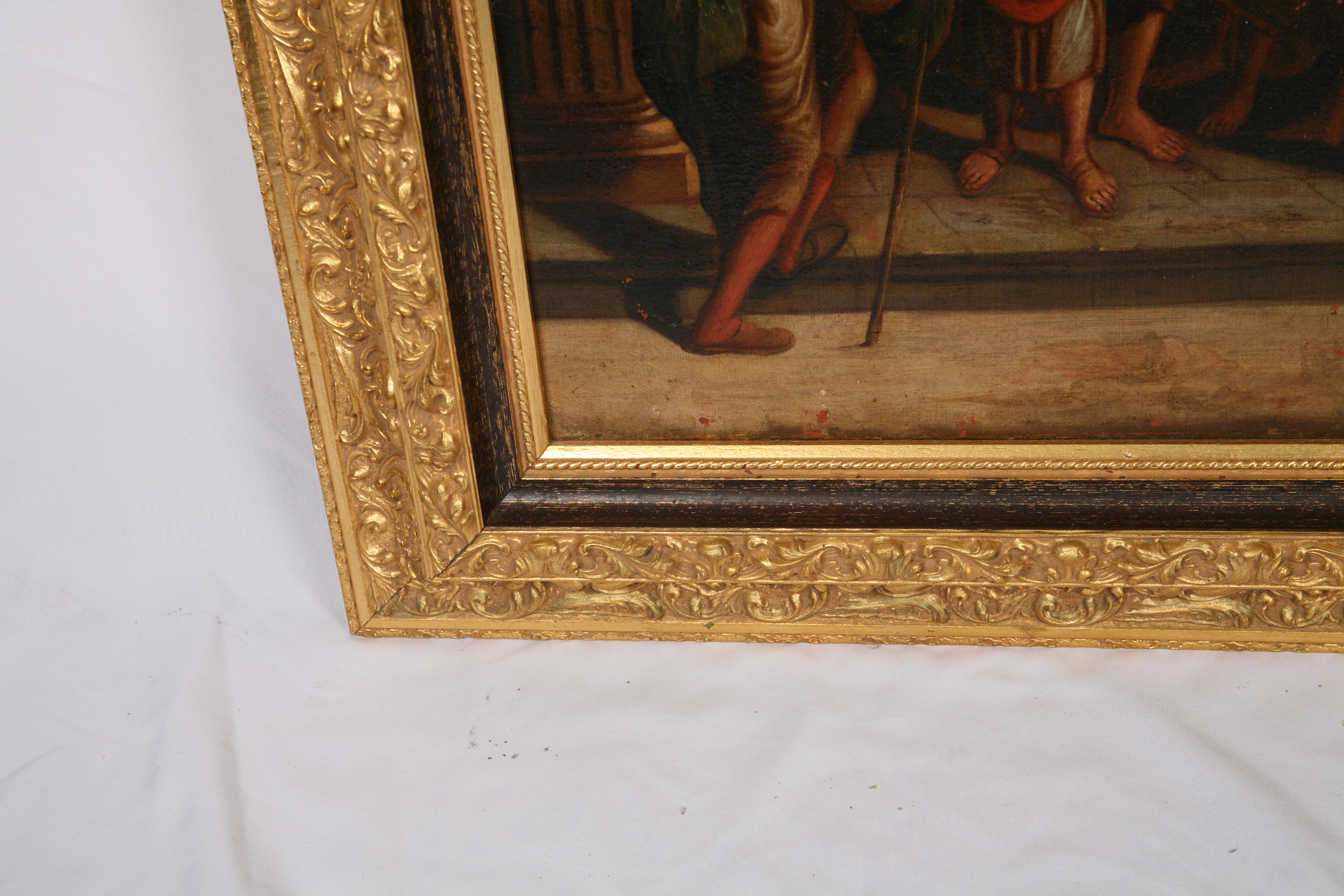 Early 19th Century Oil Painting of Christ Healing the Sick