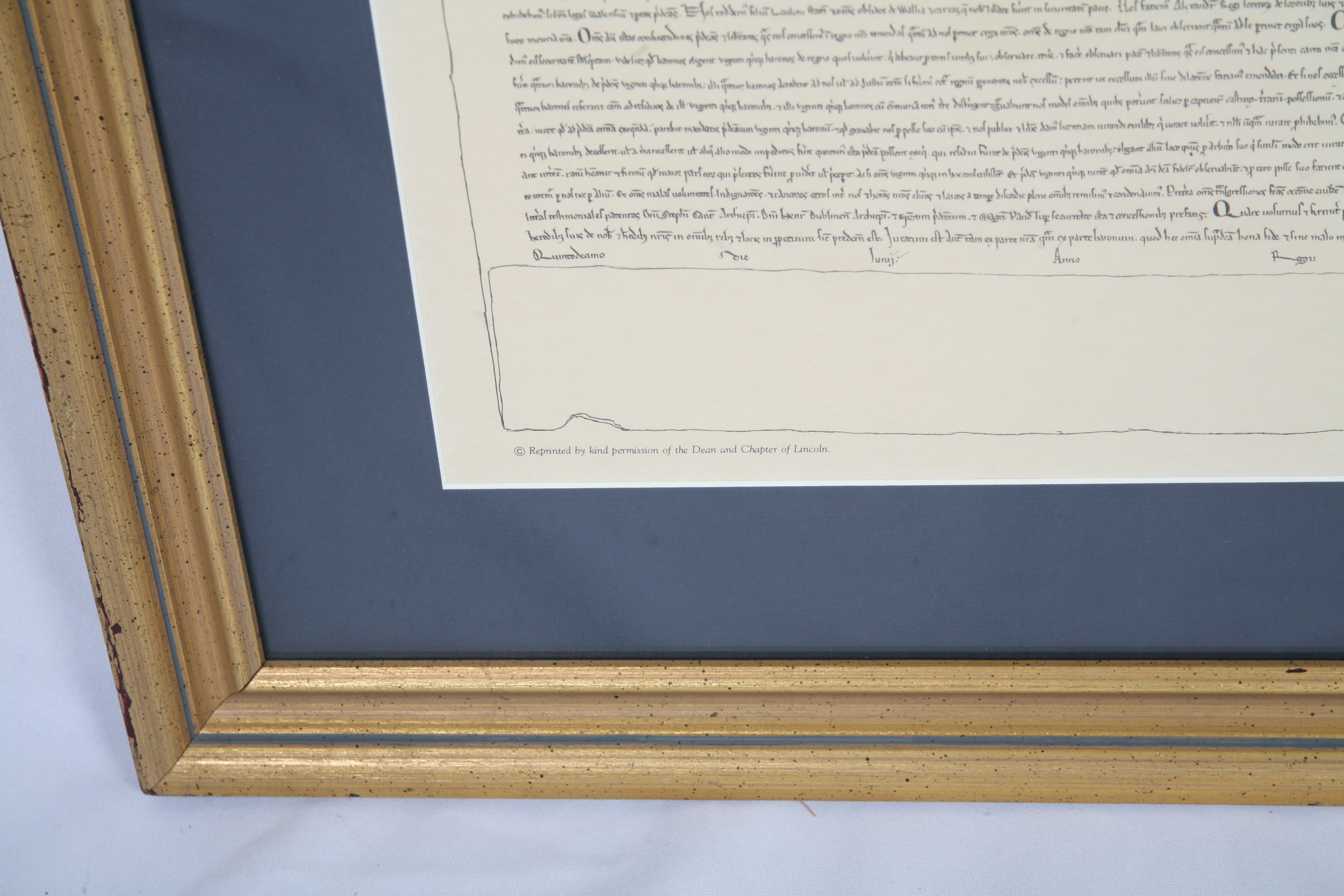 Offset Lithographs With Text from the "Magna Carta"