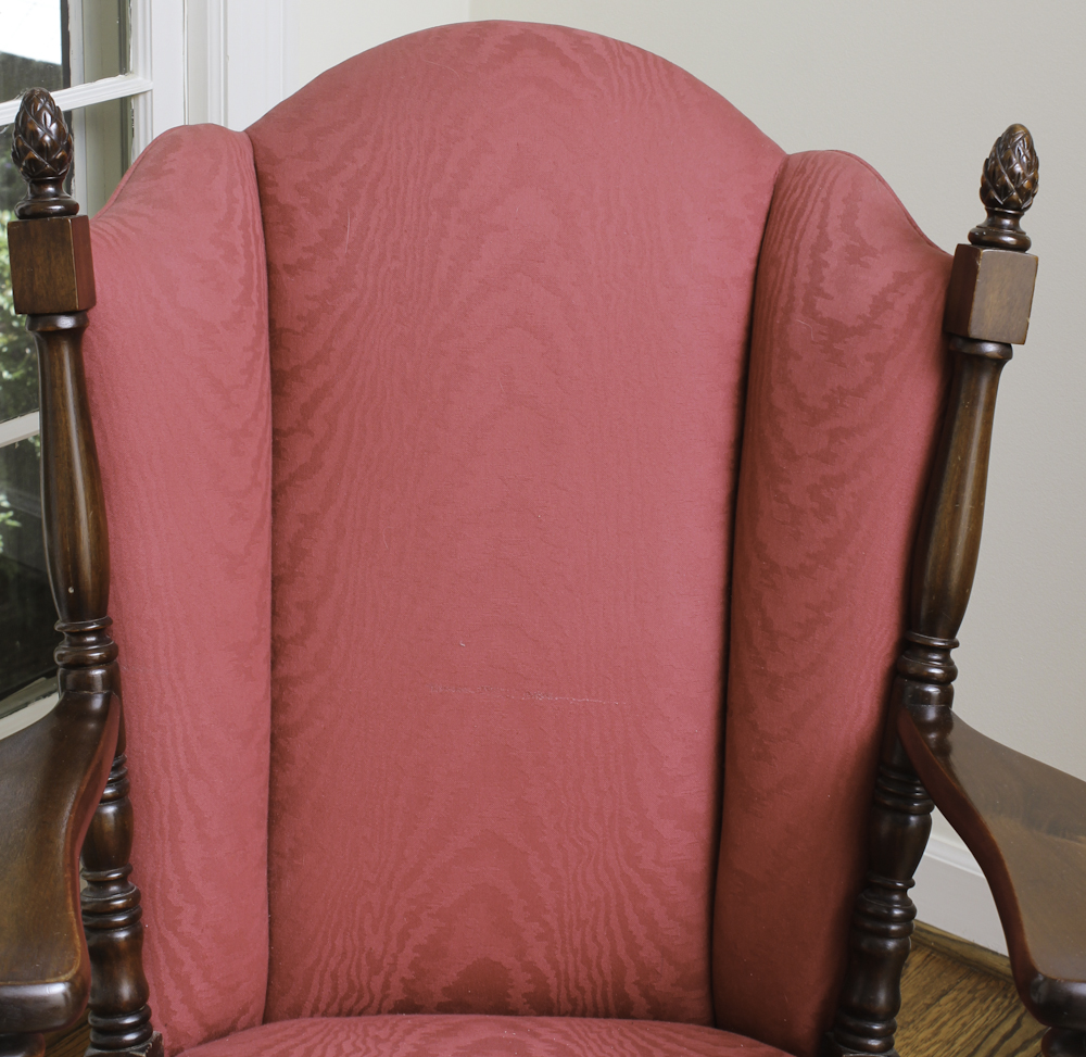 Vintage Upholstered Wingback Rocking Chair