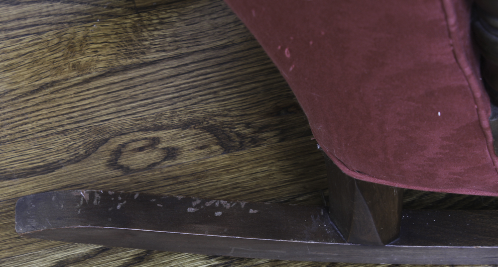 Vintage Upholstered Wingback Rocking Chair