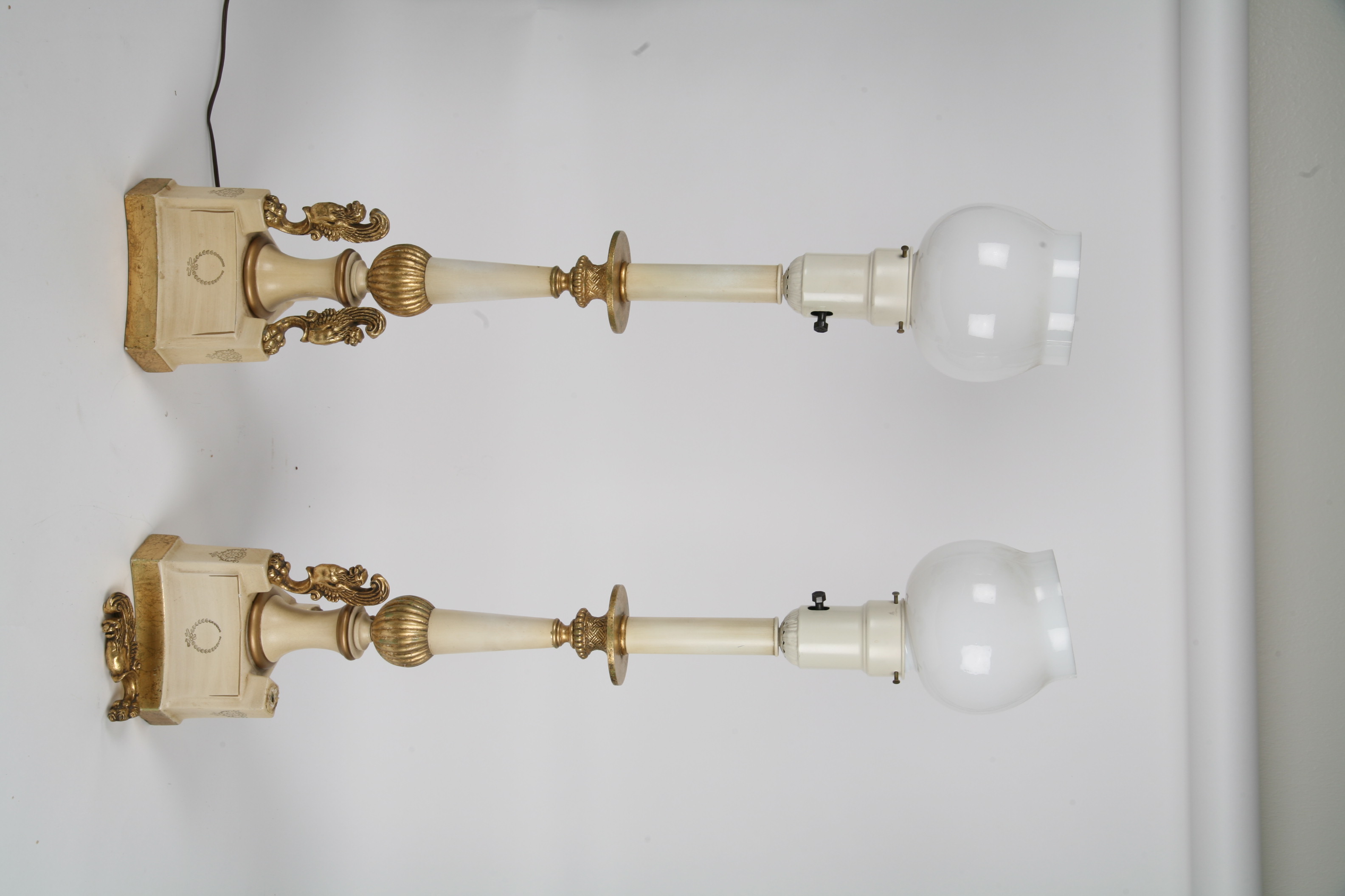 Pair of Vintage Torchiere Buffet Lamps