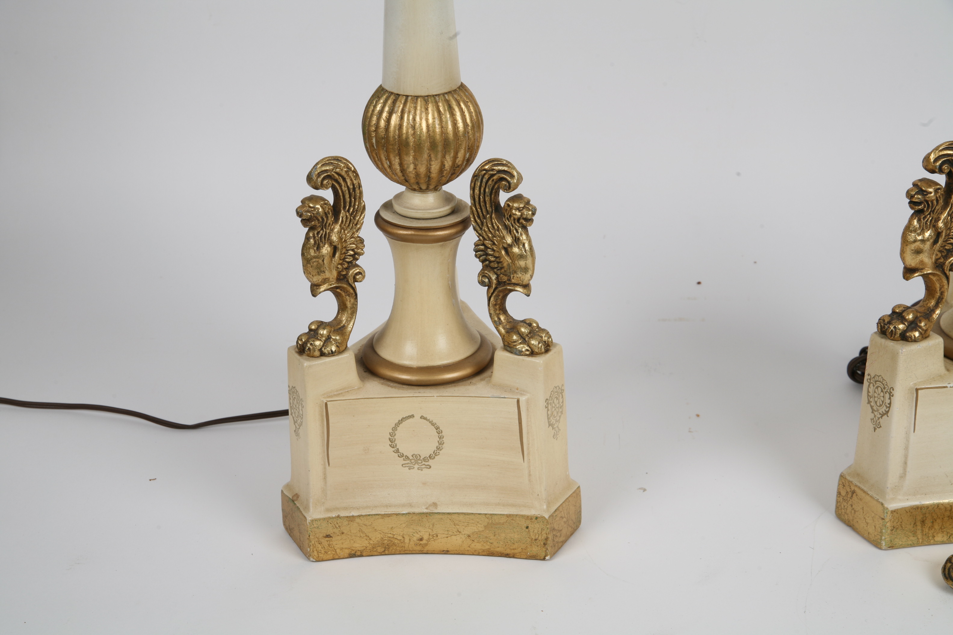 Pair of Vintage Torchiere Buffet Lamps