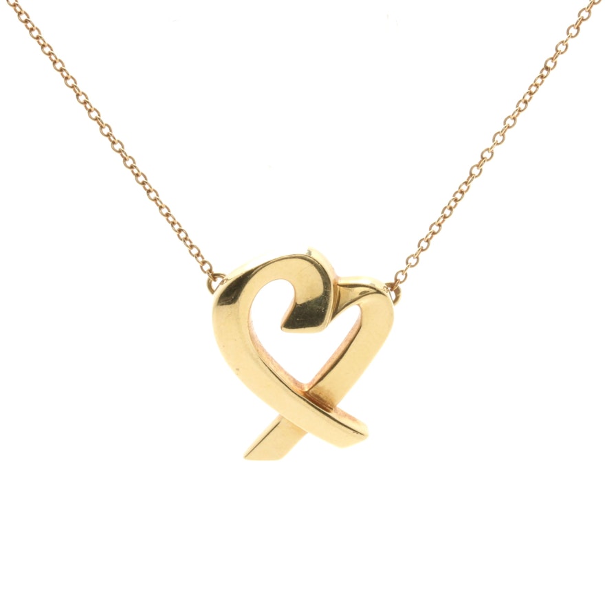 Paloma Picasso for Tiffany & Co. 18K Yellow Gold "Loving Heart" Necklace