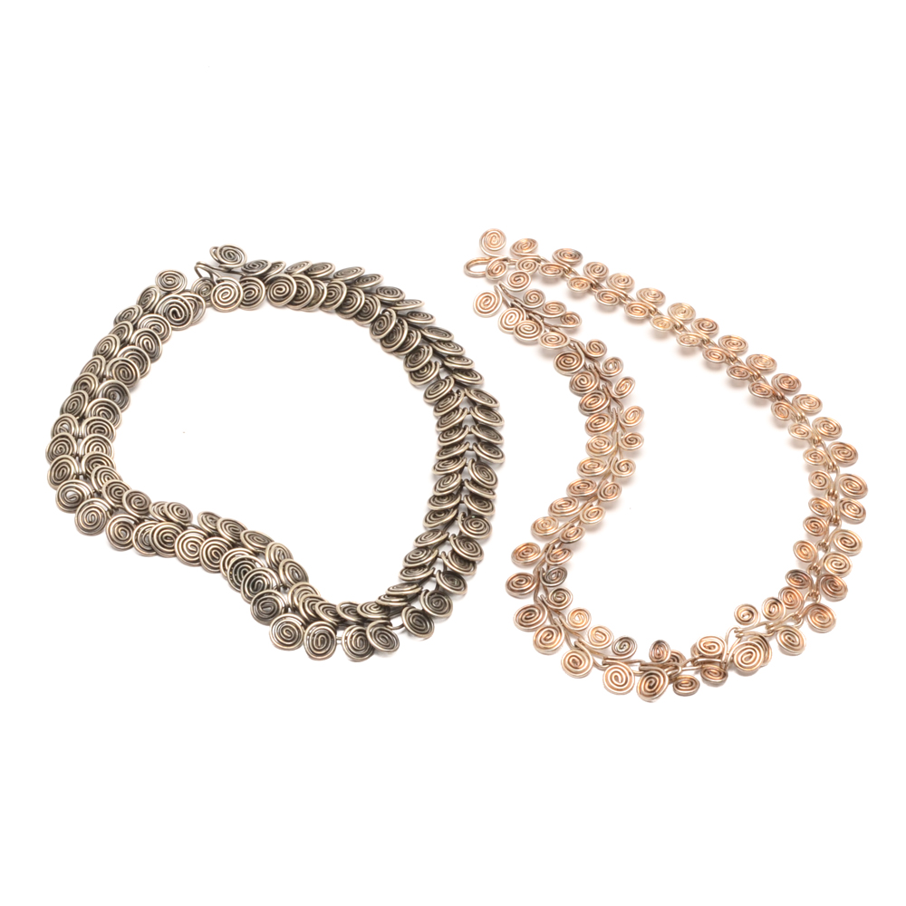 Handcrafted Sterling Silver Spiral Necklaces