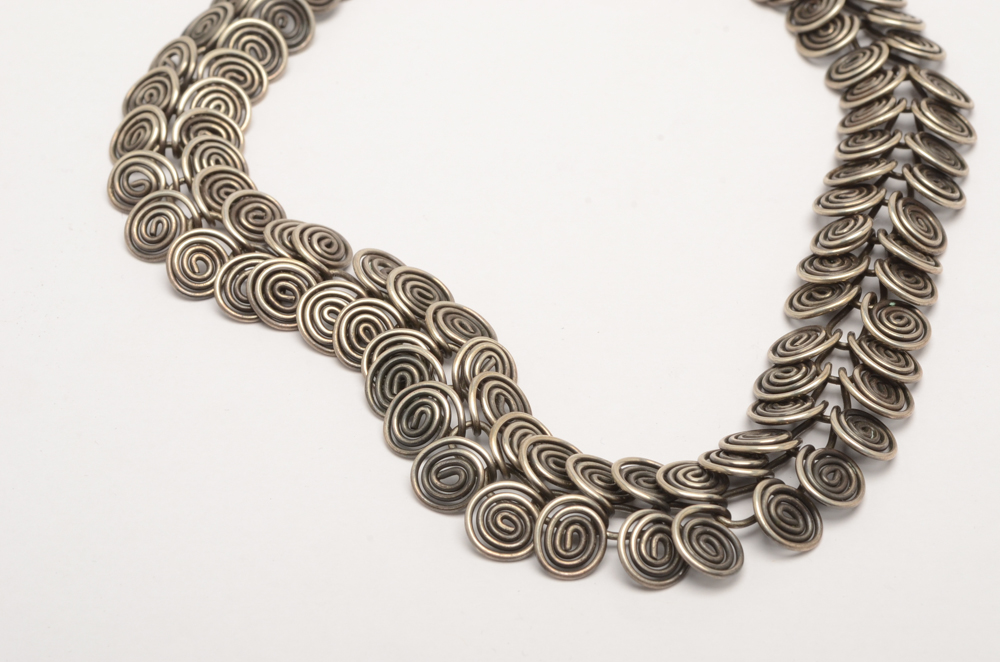 Handcrafted Sterling Silver Spiral Necklaces