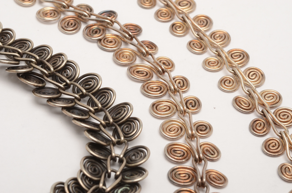 Handcrafted Sterling Silver Spiral Necklaces