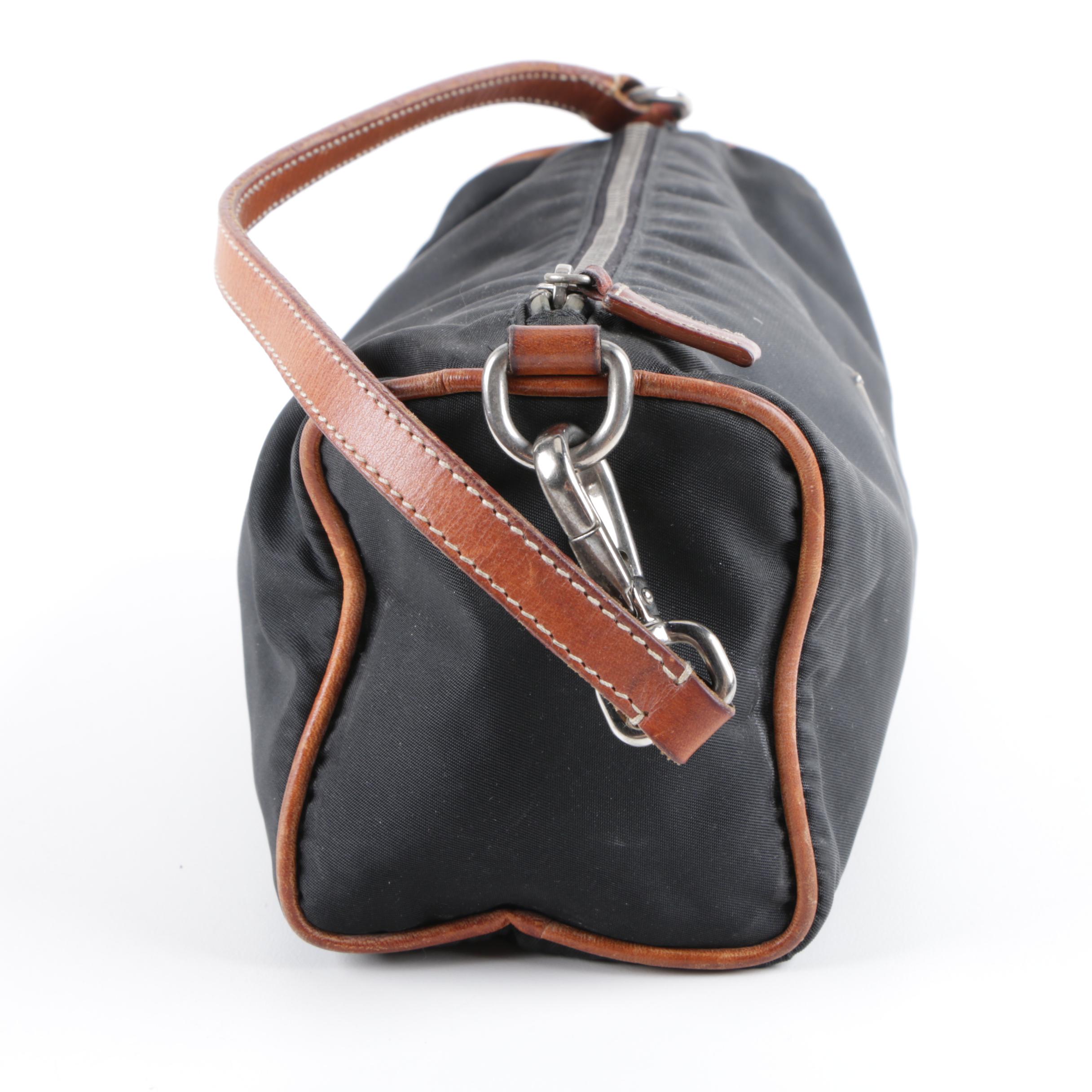 Prada Leather Trimmed Tessuto Handbag
