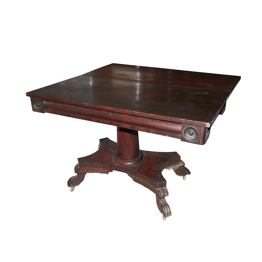 Antique American Classical Mahogany Library Table