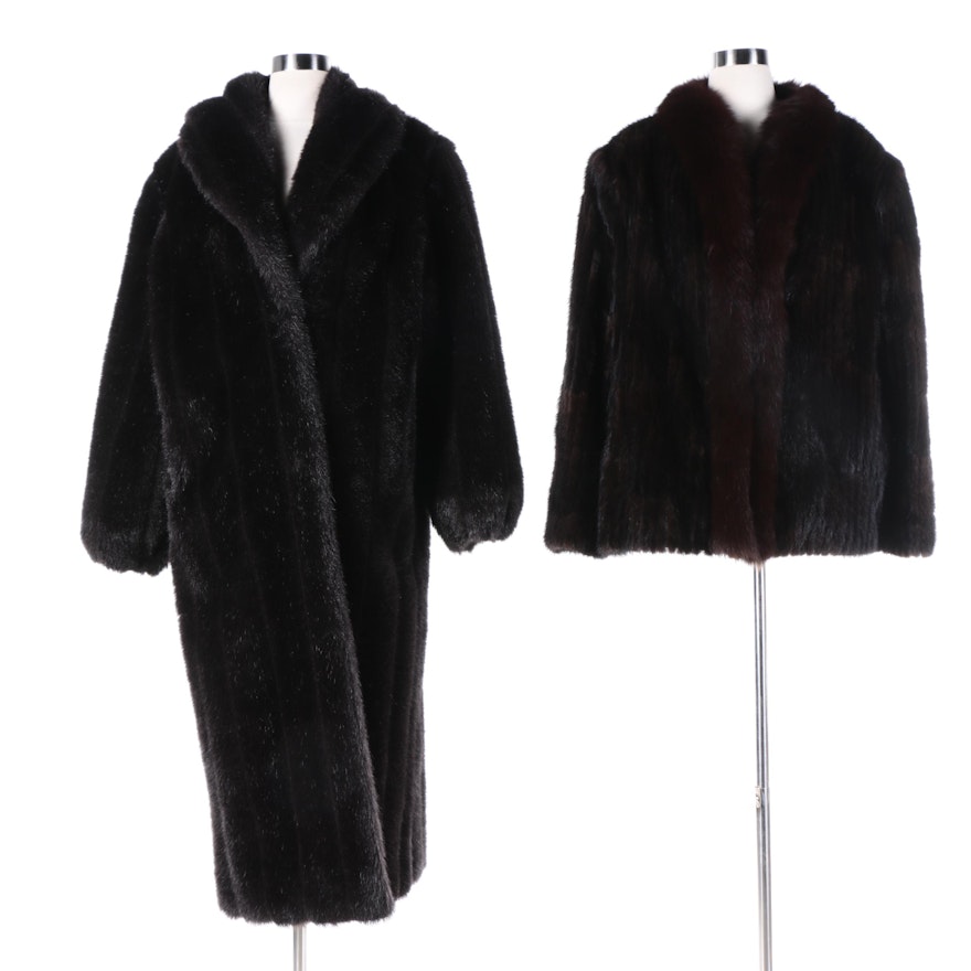 Saga Mink Fur Jacket and Monterey Fashions Faux Fur Coat