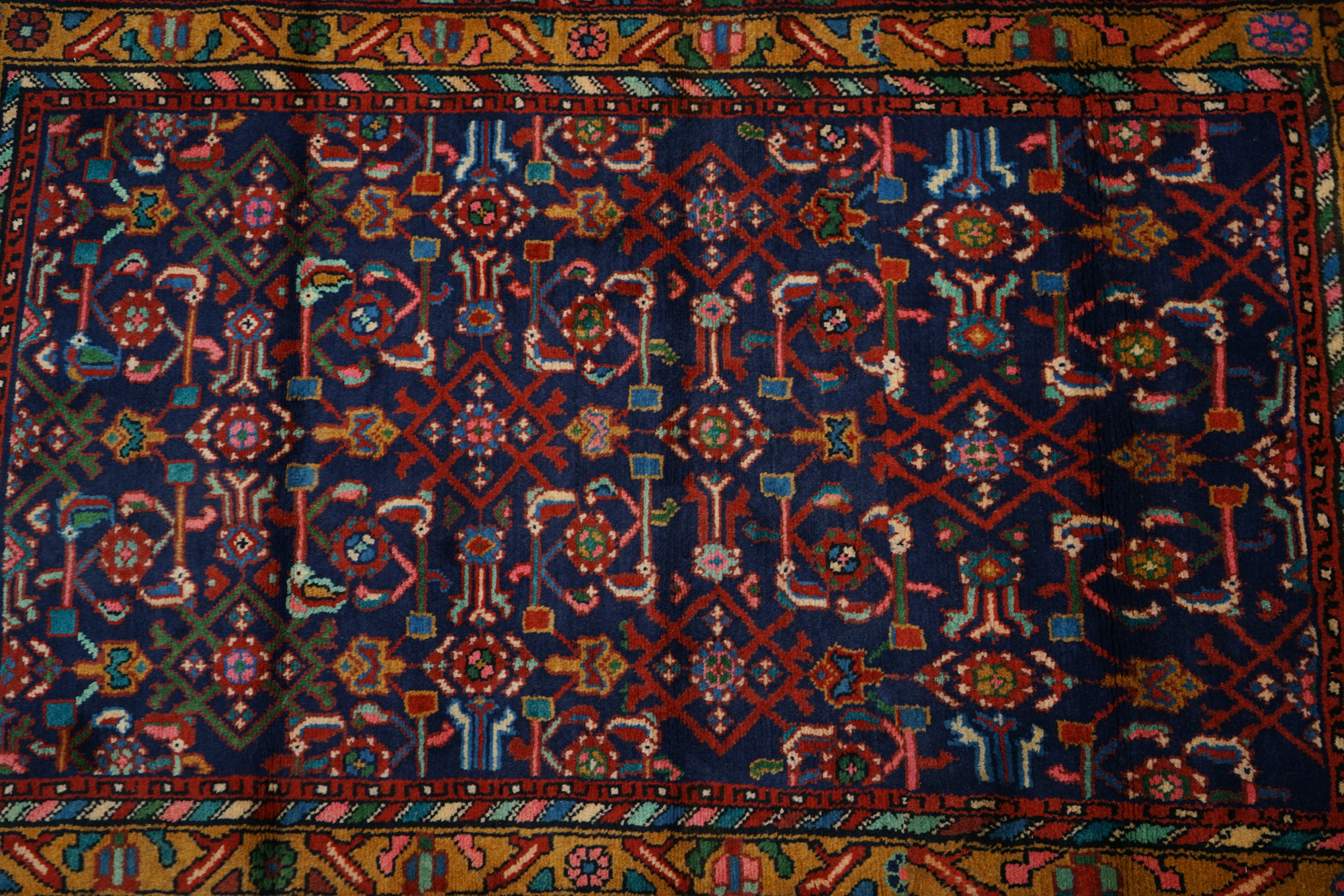 Hand-Knotted Persian Herati Area Rug