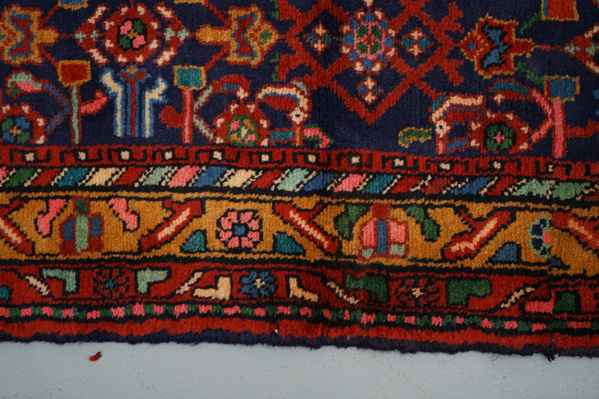 Hand-Knotted Persian Herati Area Rug