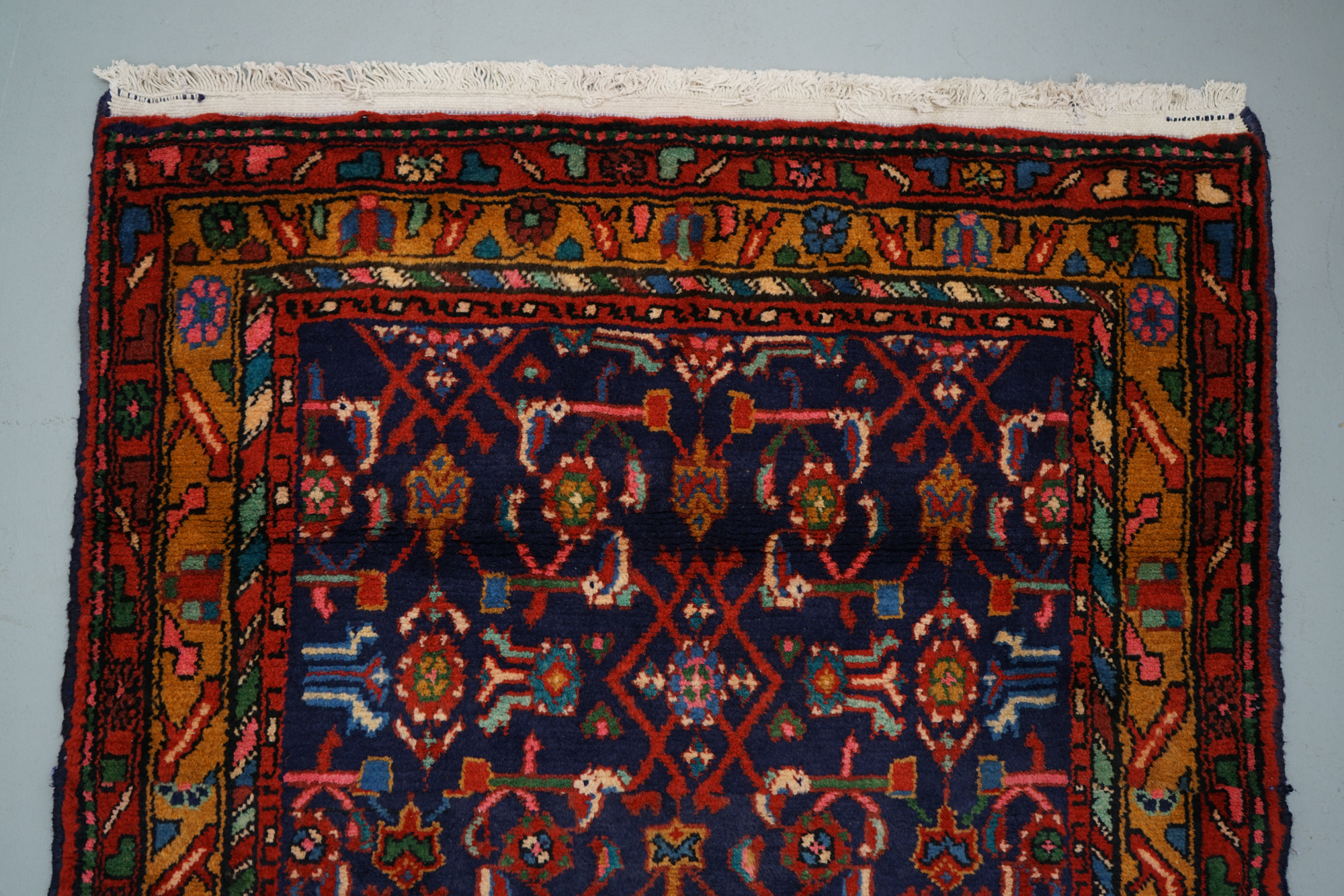 Hand-Knotted Persian Herati Area Rug
