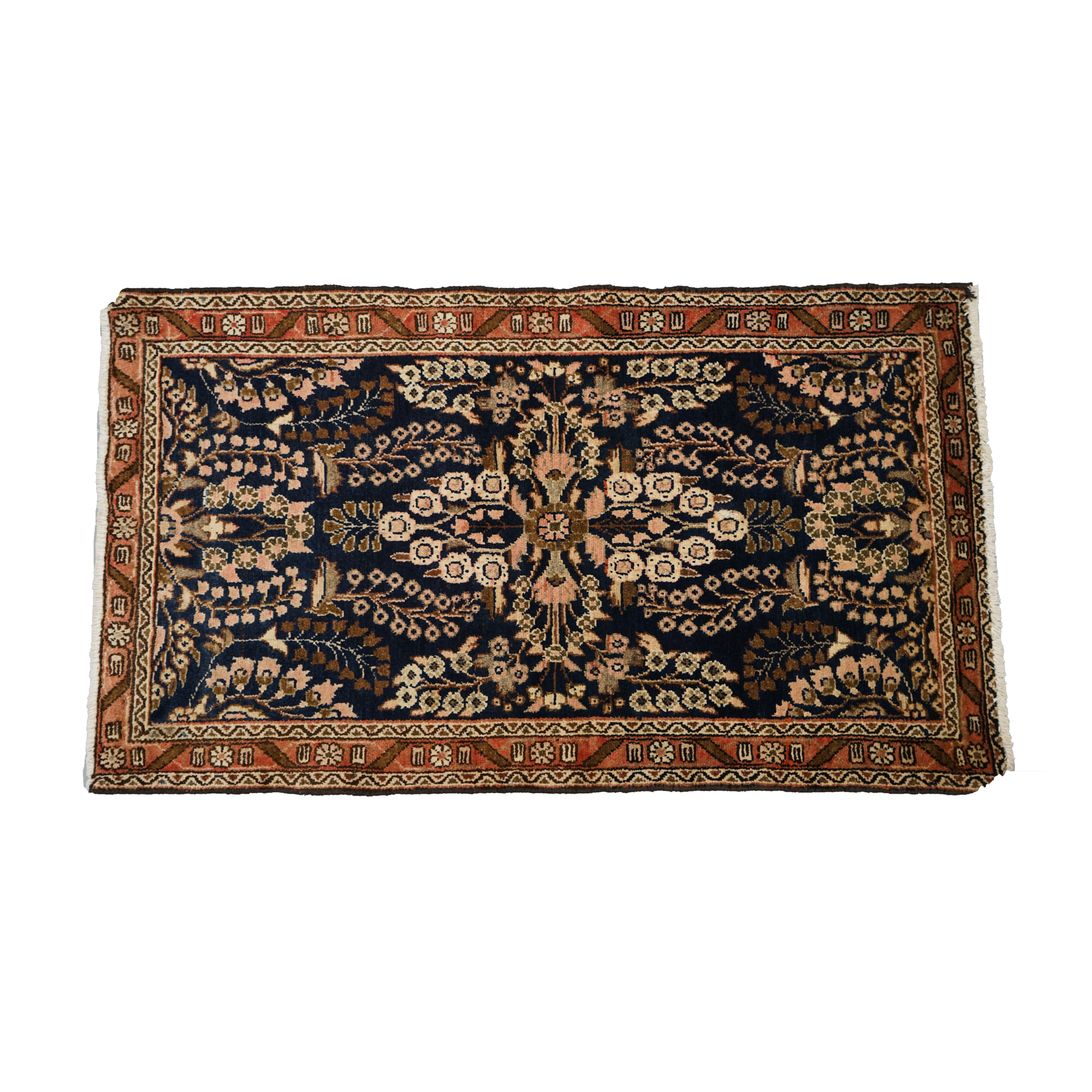 Hand-Knotted Persian Hamadan Accent Rug