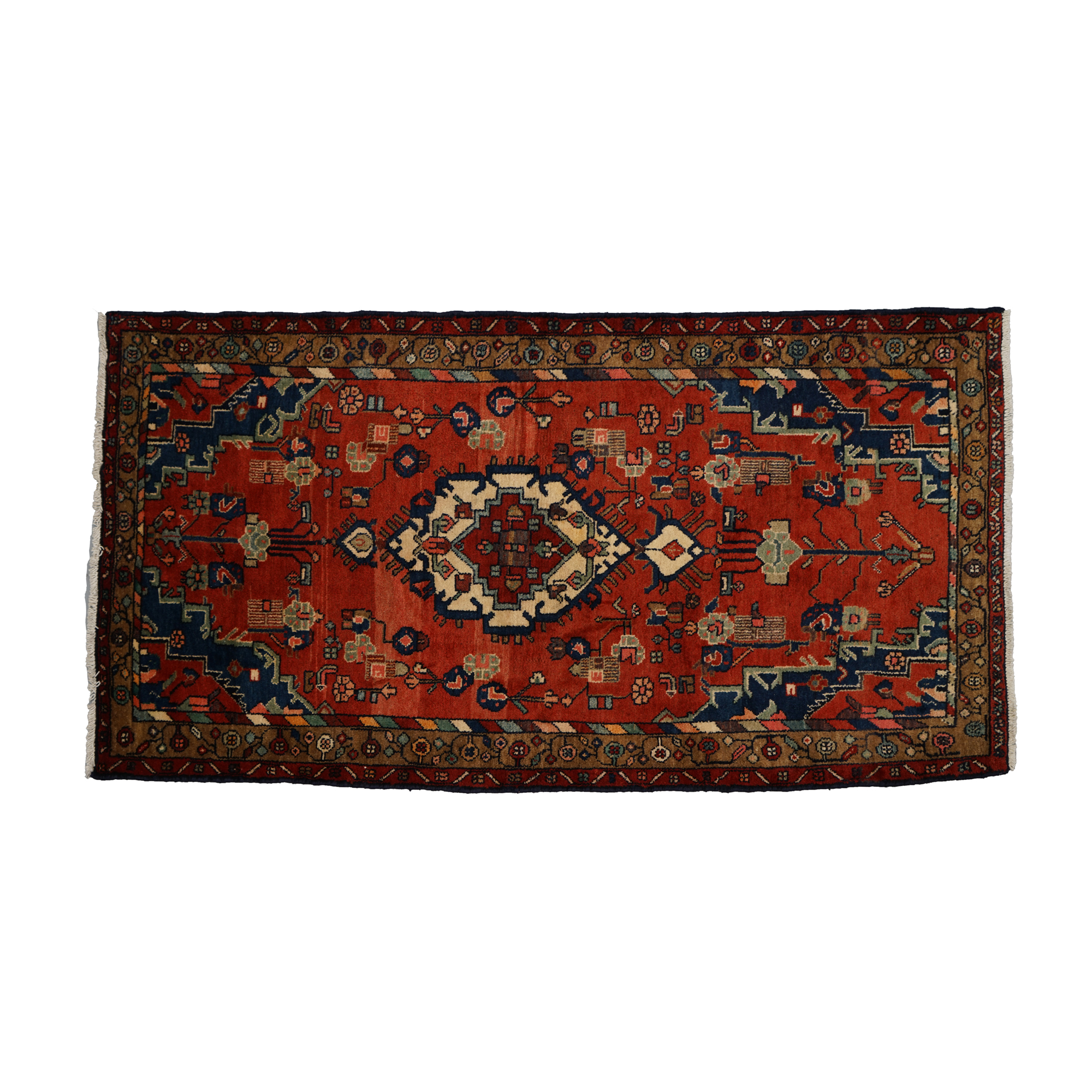 Hand-Knotted Persian Hamadan Area Rug