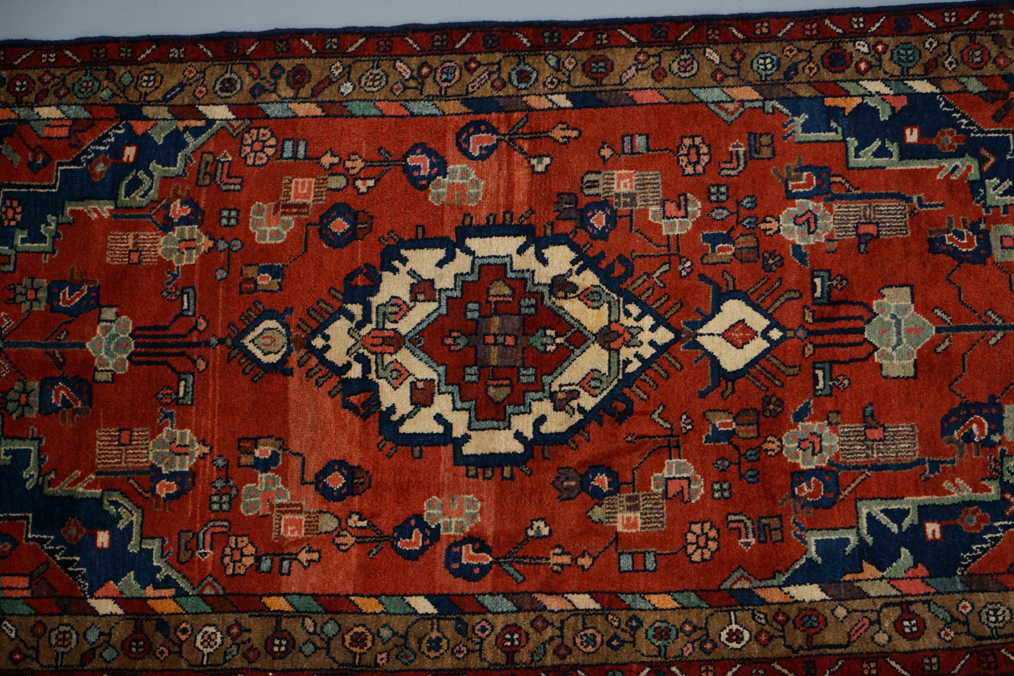 Hand-Knotted Persian Hamadan Area Rug