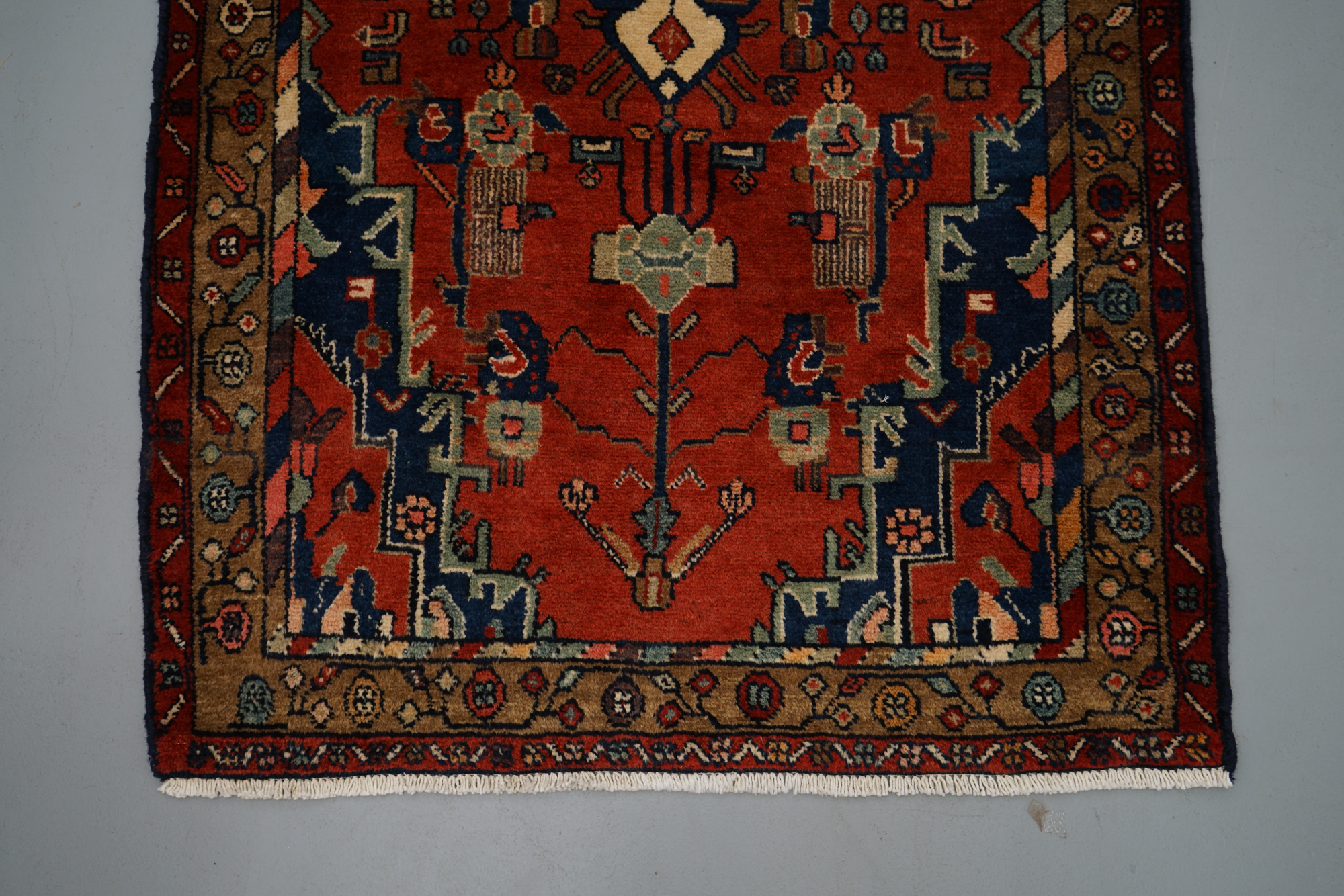 Hand-Knotted Persian Hamadan Area Rug