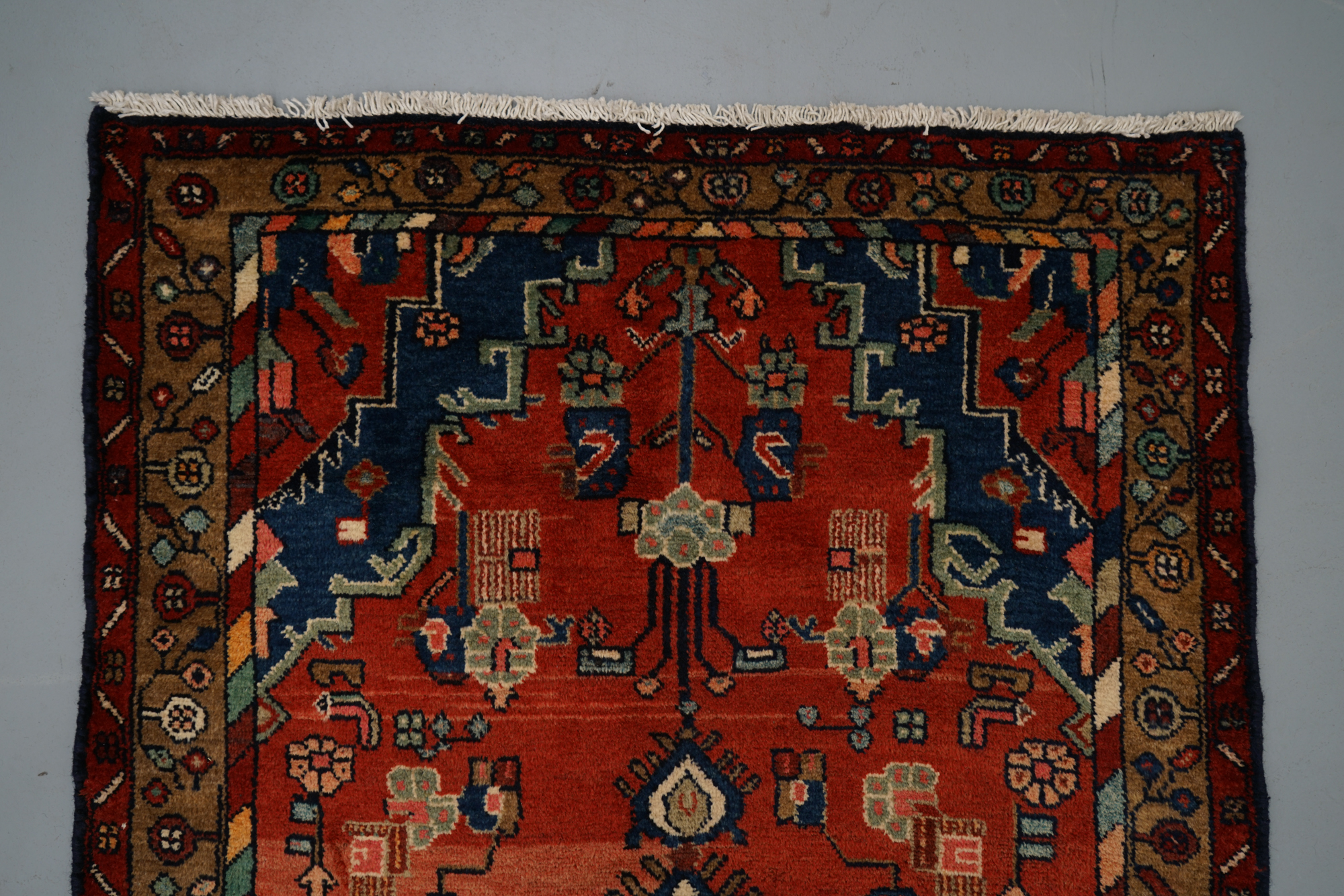 Hand-Knotted Persian Hamadan Area Rug