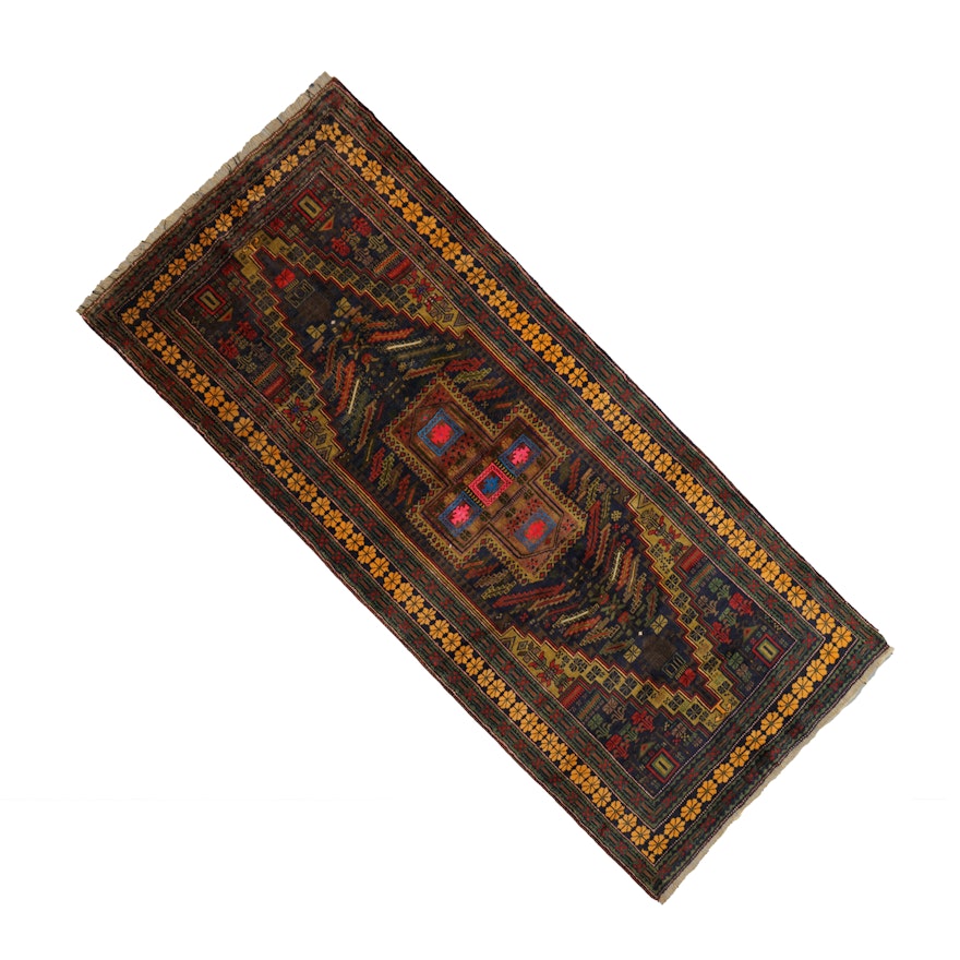 Hand-Knotted Baluch Contemporary Long Rug