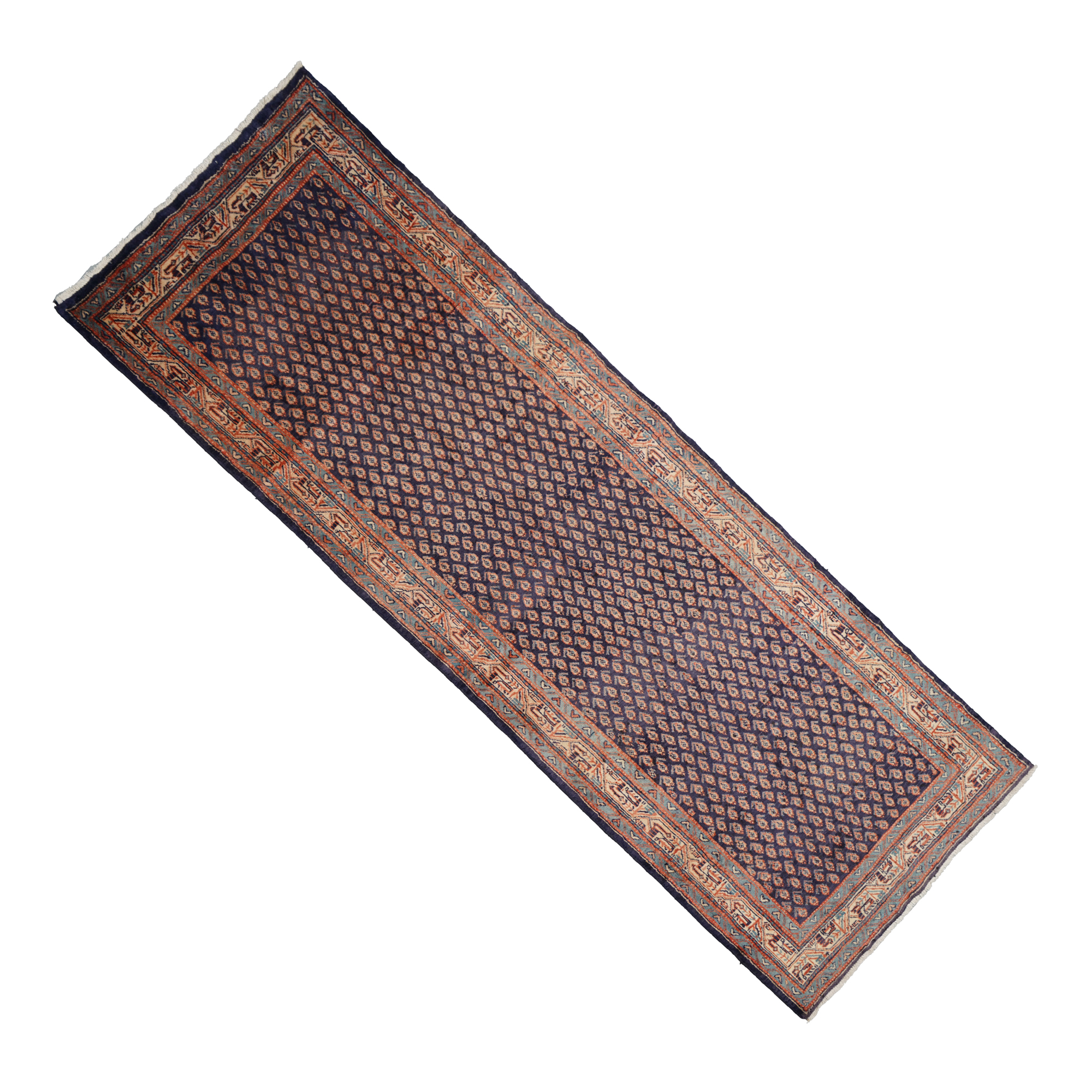 Hand-Knotted Persian Mir Wool Long Runner