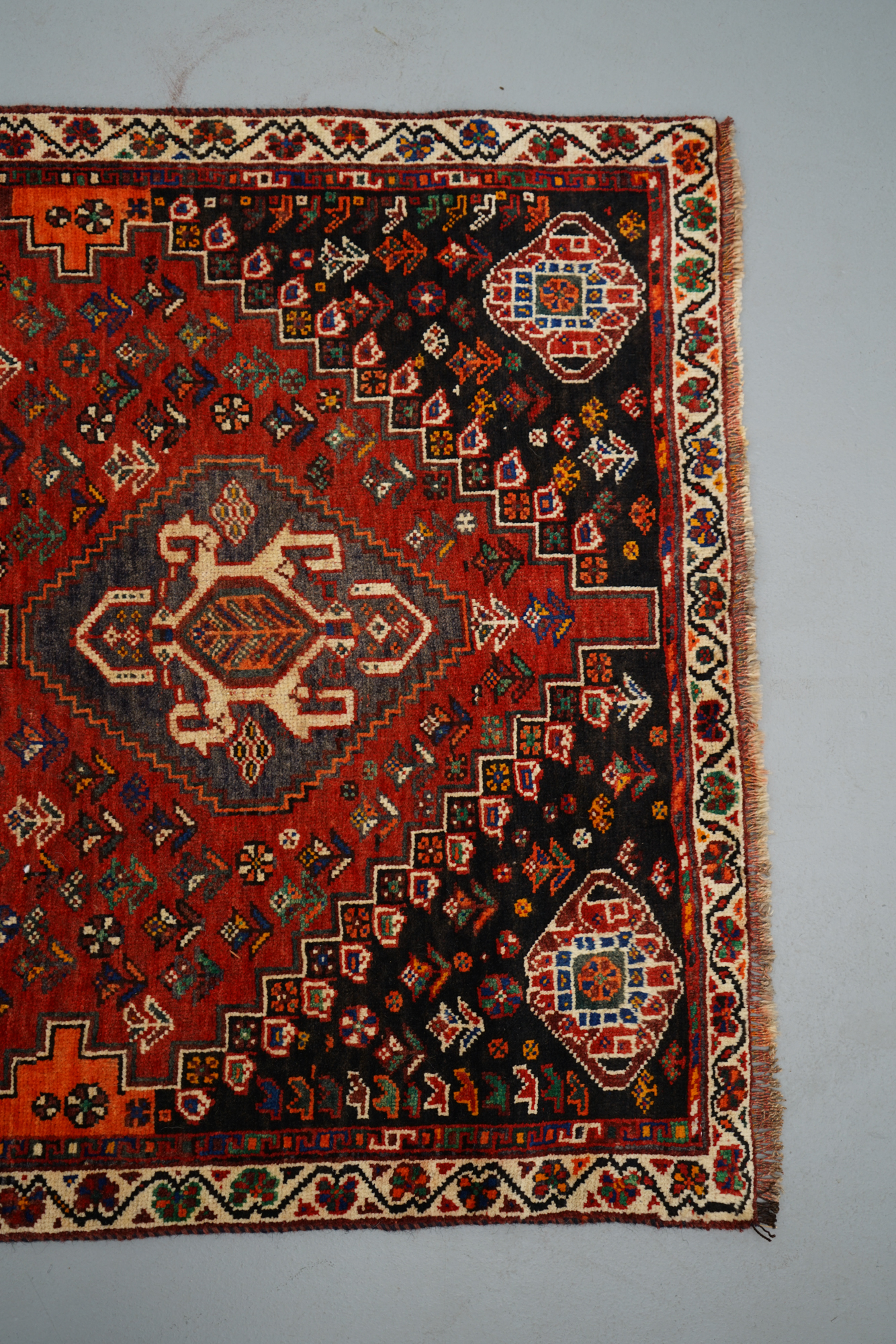 Hand-Knotted Persian Qashqai Area Rug