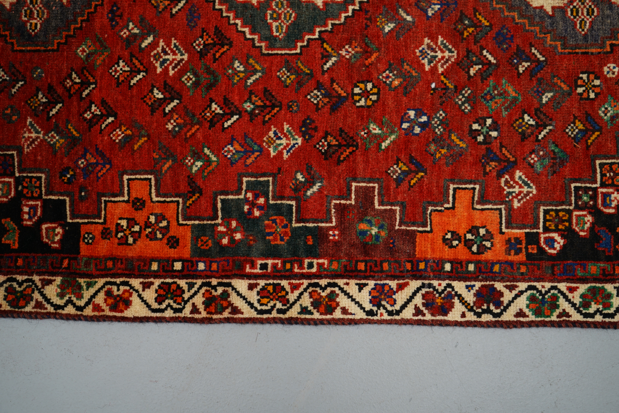 Hand-Knotted Persian Qashqai Area Rug