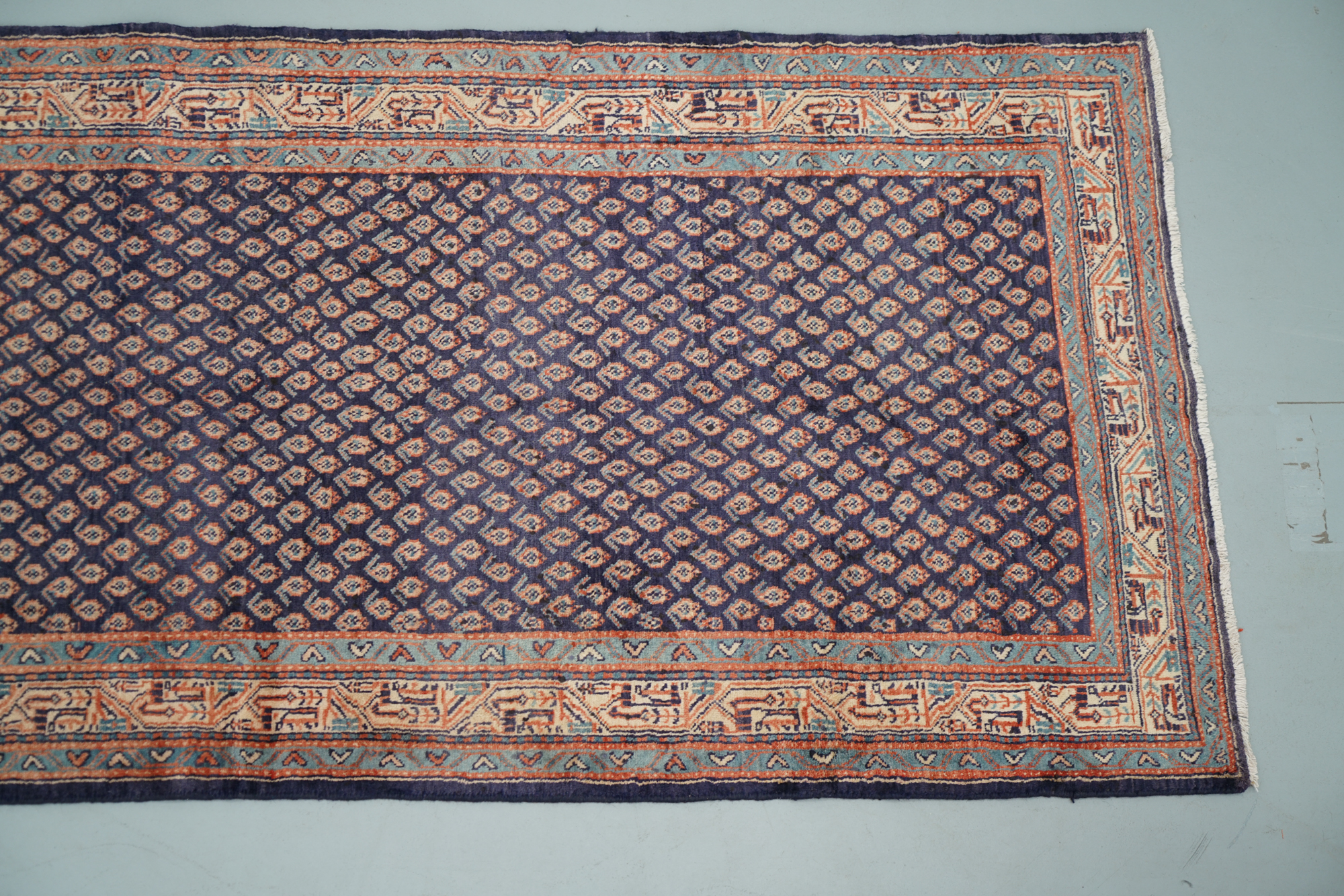 Hand-Knotted Persian Mir Wool Long Runner