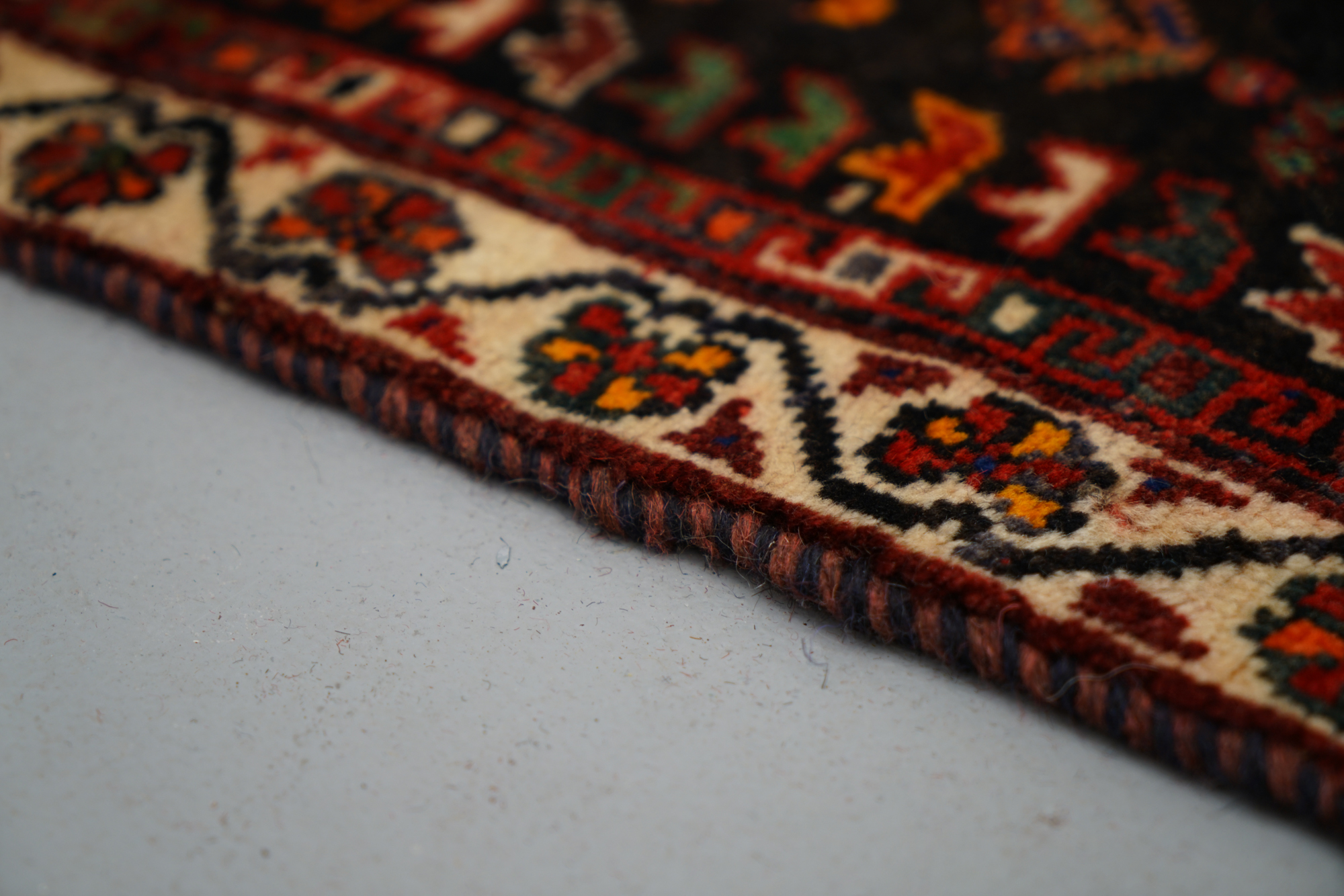 Hand-Knotted Persian Qashqai Area Rug