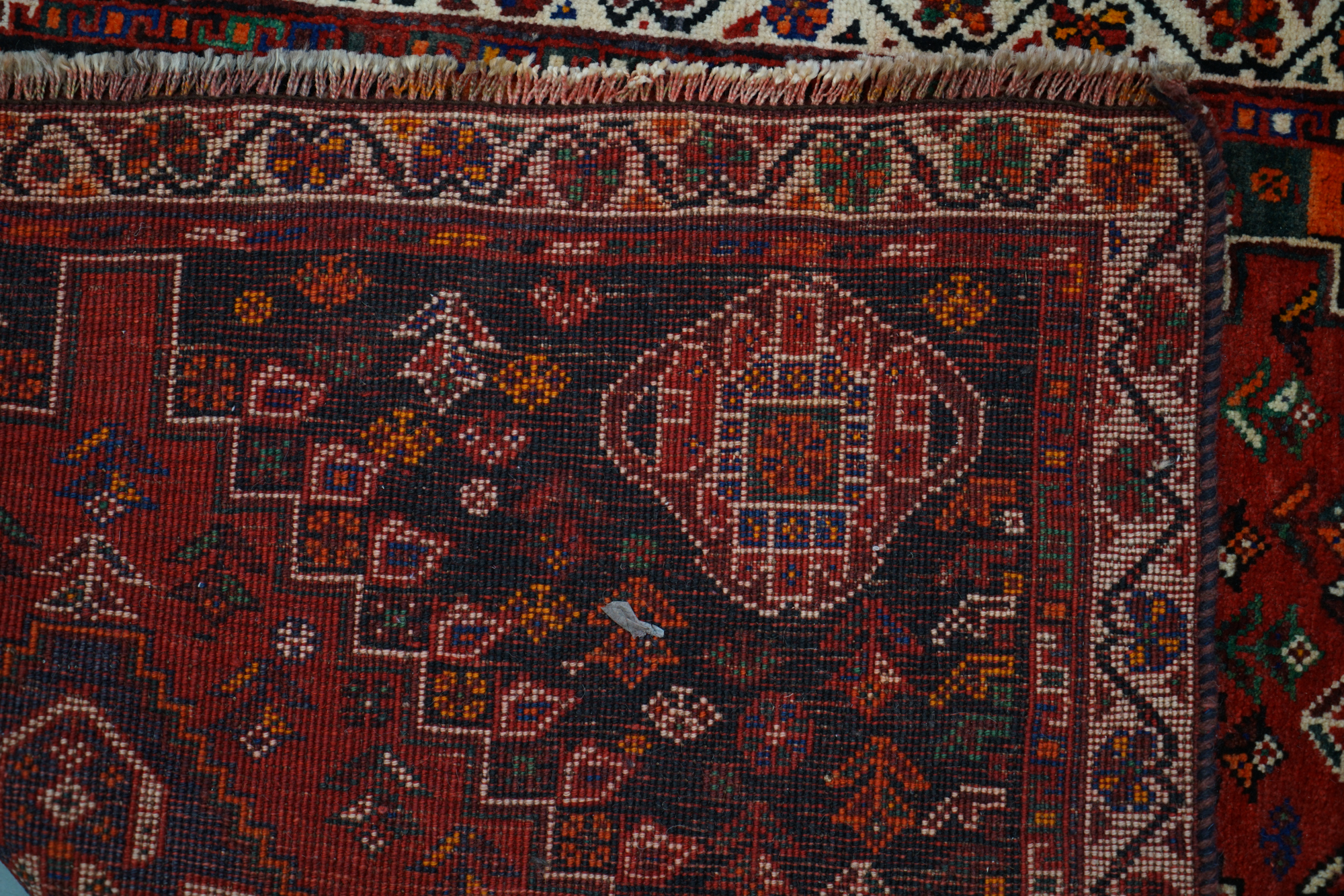 Hand-Knotted Persian Qashqai Area Rug