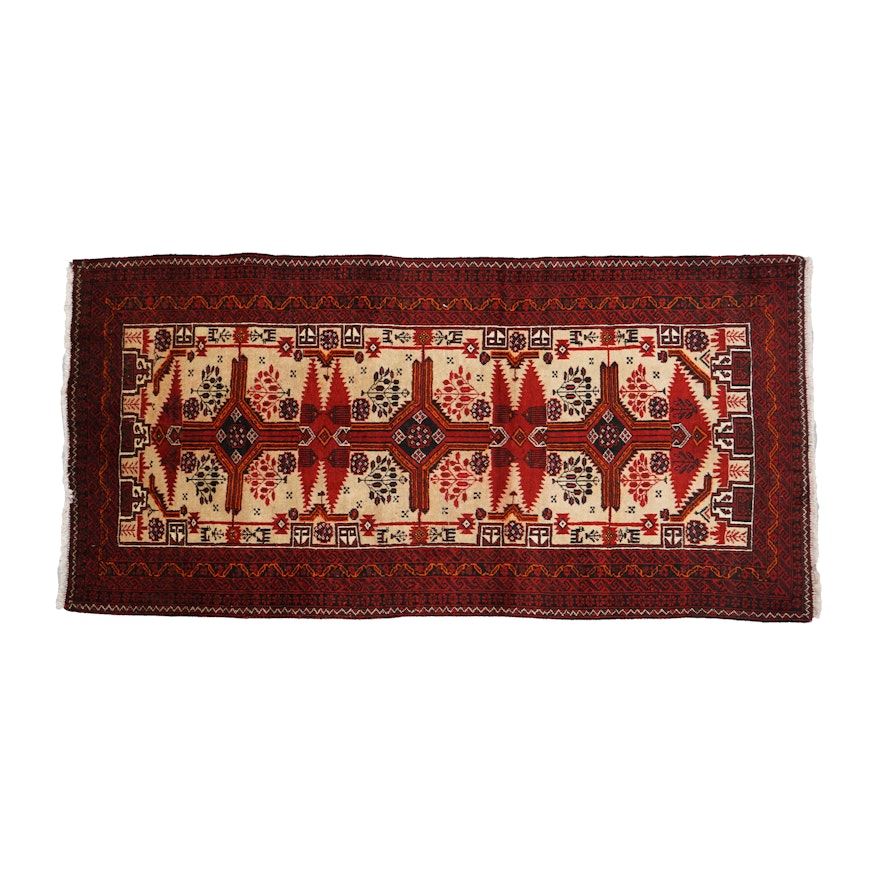Hand-Knotted Baluch Area Rug