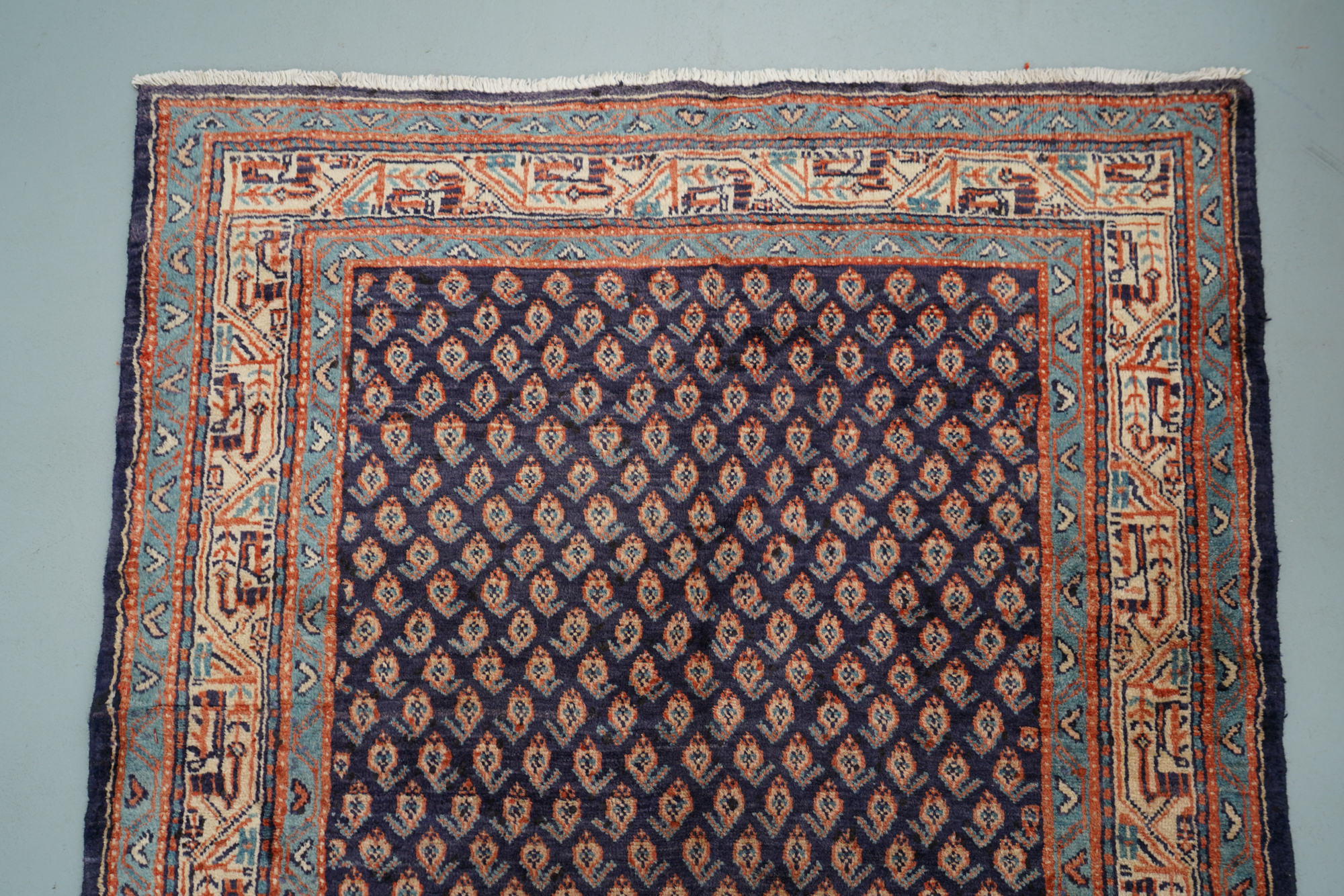 Hand-Knotted Persian Mir Wool Long Runner