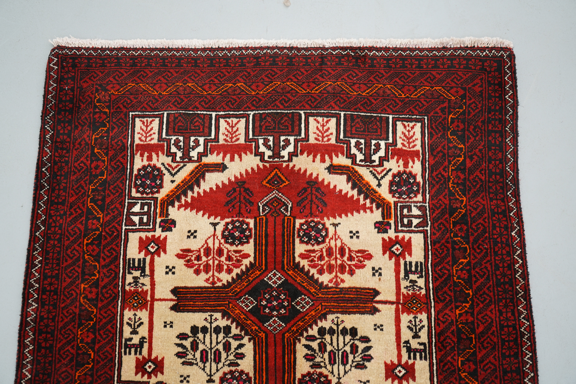 Hand-Knotted Baluch Area Rug