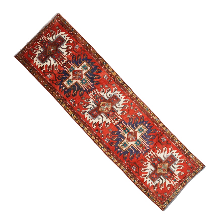 Hand-Knotted Persian Zanjan Carpet Runner