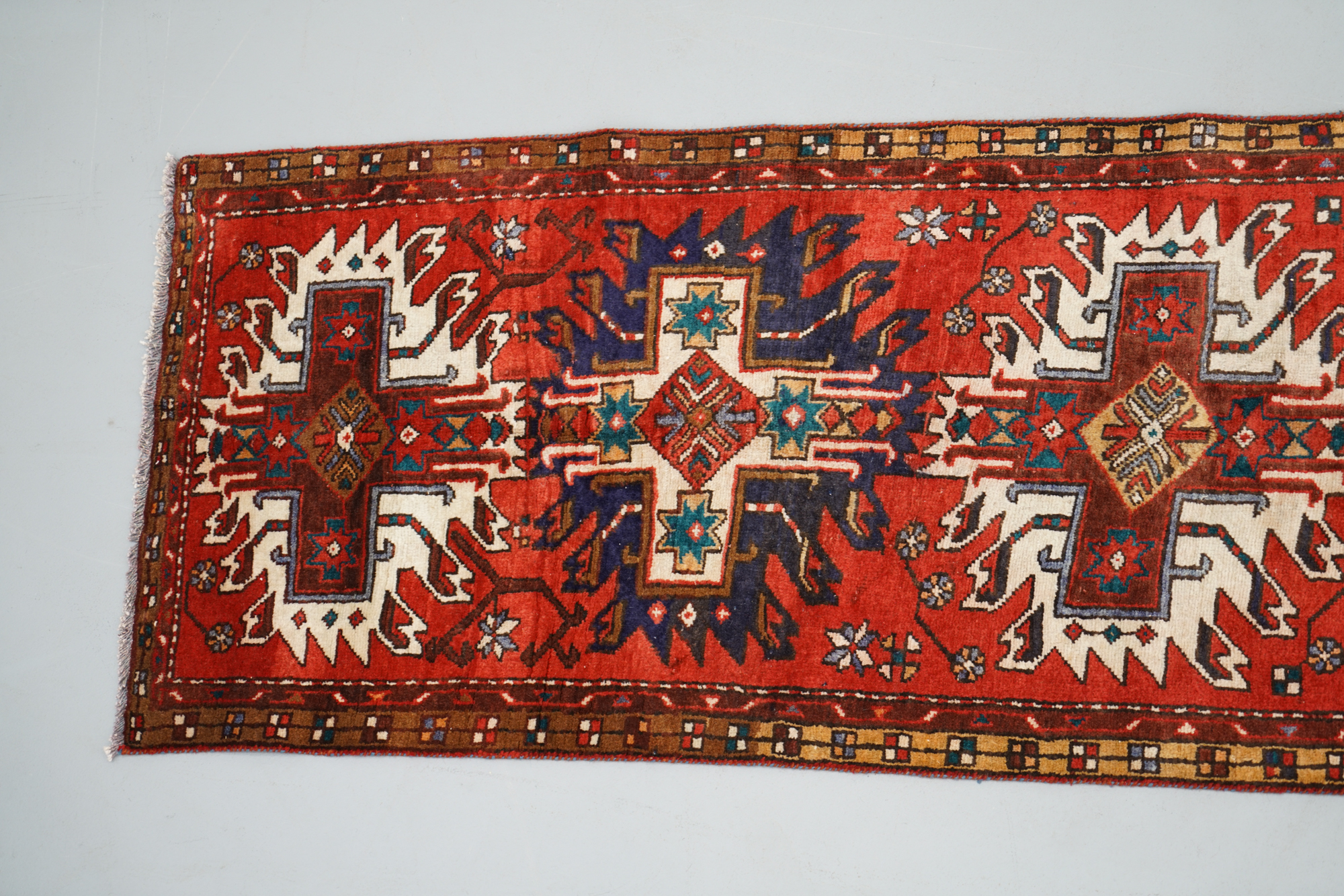 Hand-Knotted Persian Zanjan Carpet Runner