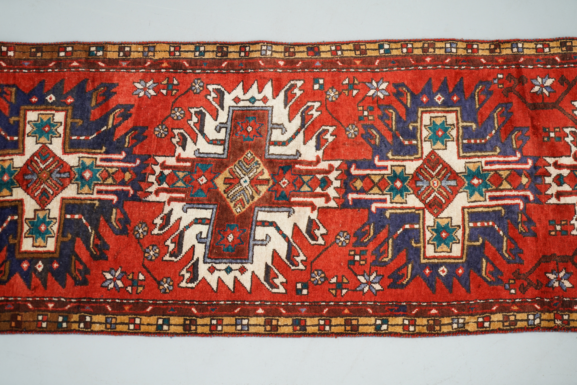 Hand-Knotted Persian Zanjan Carpet Runner