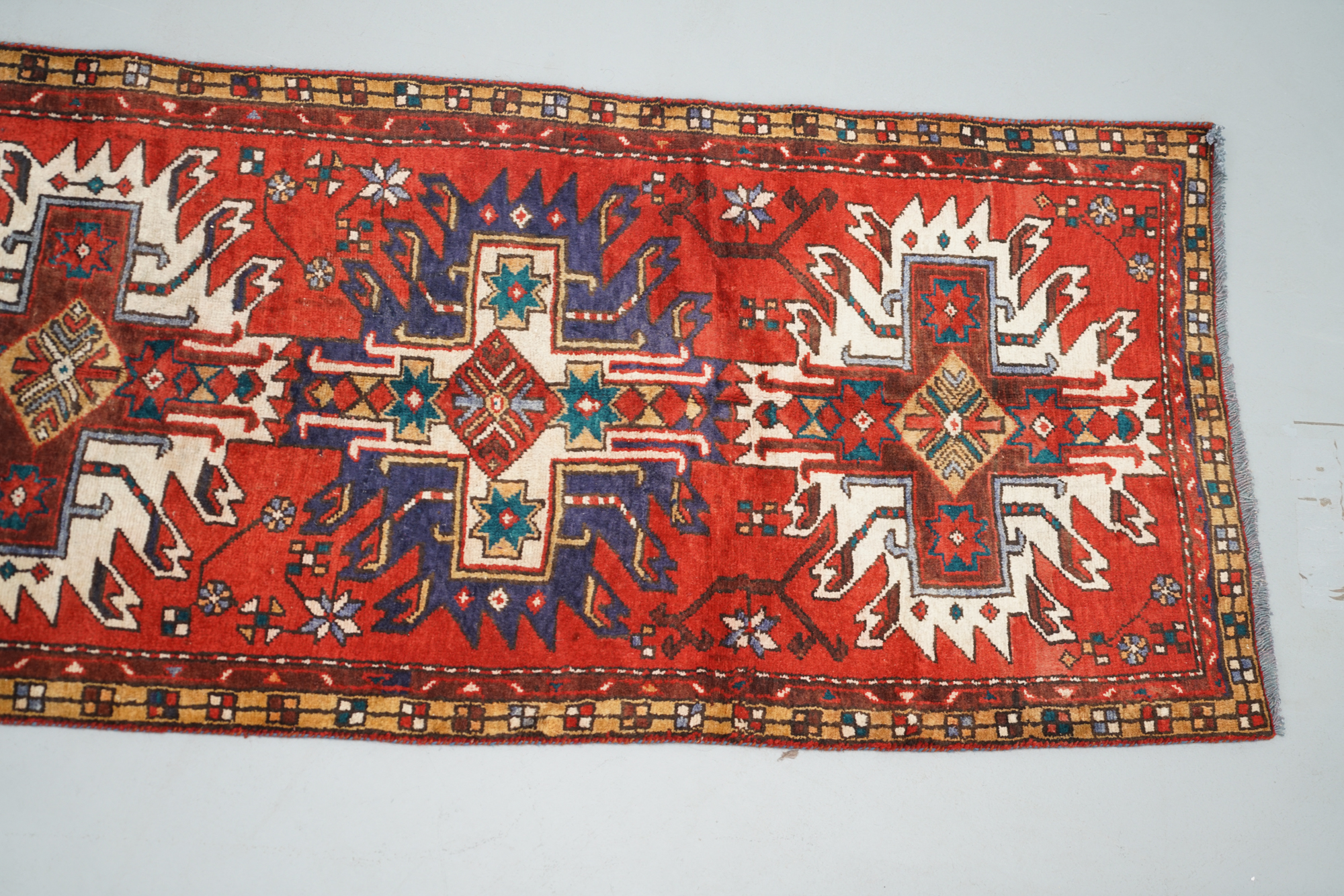 Hand-Knotted Persian Zanjan Carpet Runner