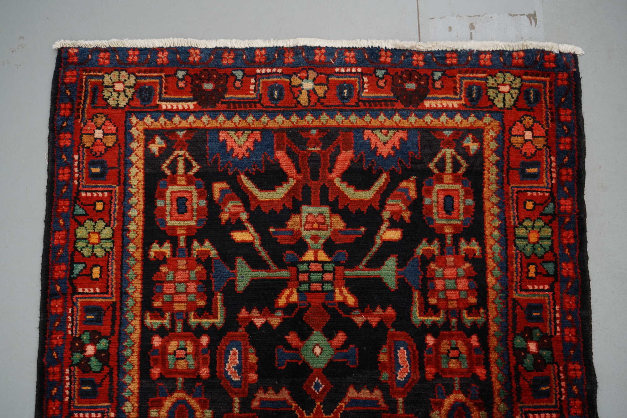 Hand-Knotted Persian Geometric-Herati Long Rug